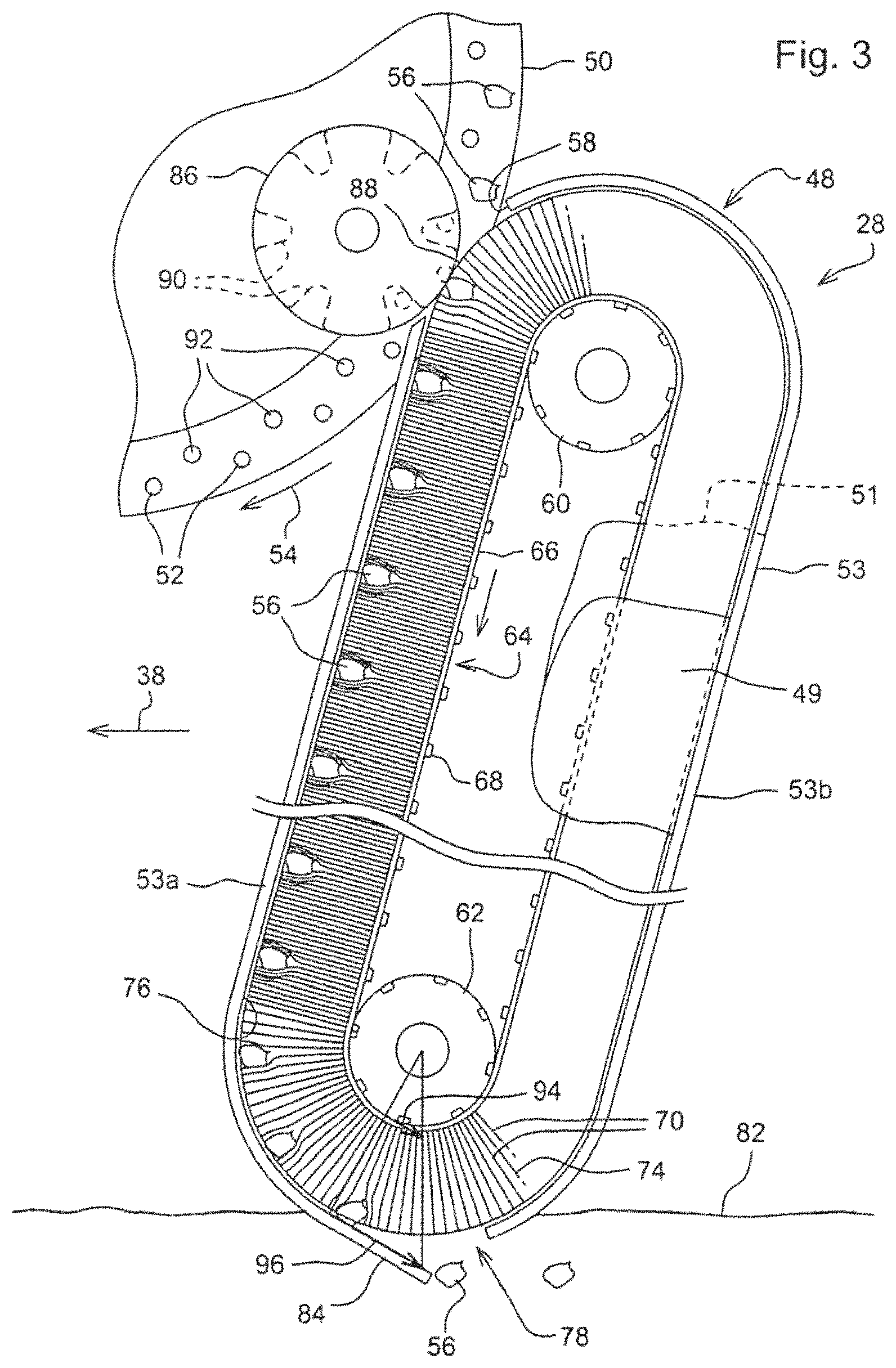 Patent US11770995 Figure 3 – Seeding machine with seed delivery system