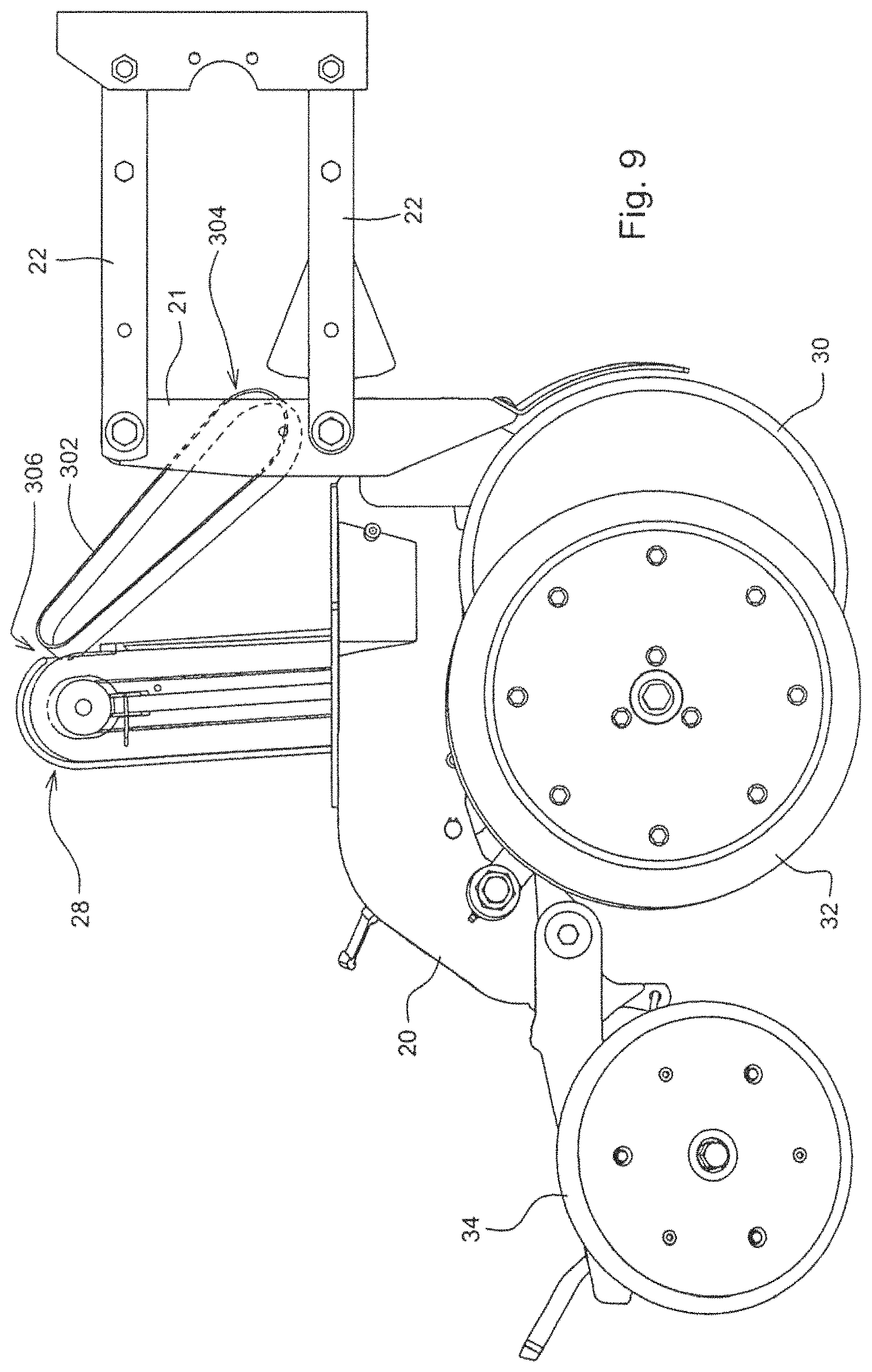 Patent US11770995 Figure 8 – Seeding machine with seed delivery system