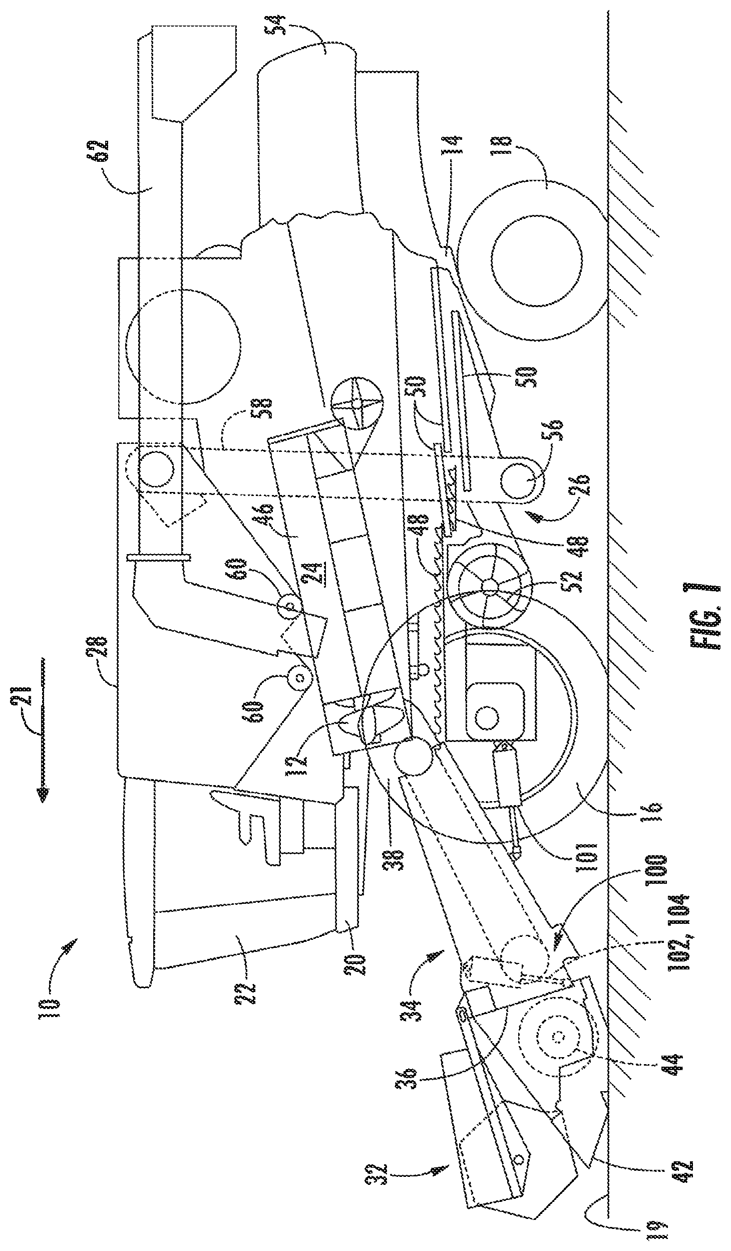 Patent US11771002 — Method and system for calibrating a height control system for an implement of an agricultural work vehicle — Figure 1