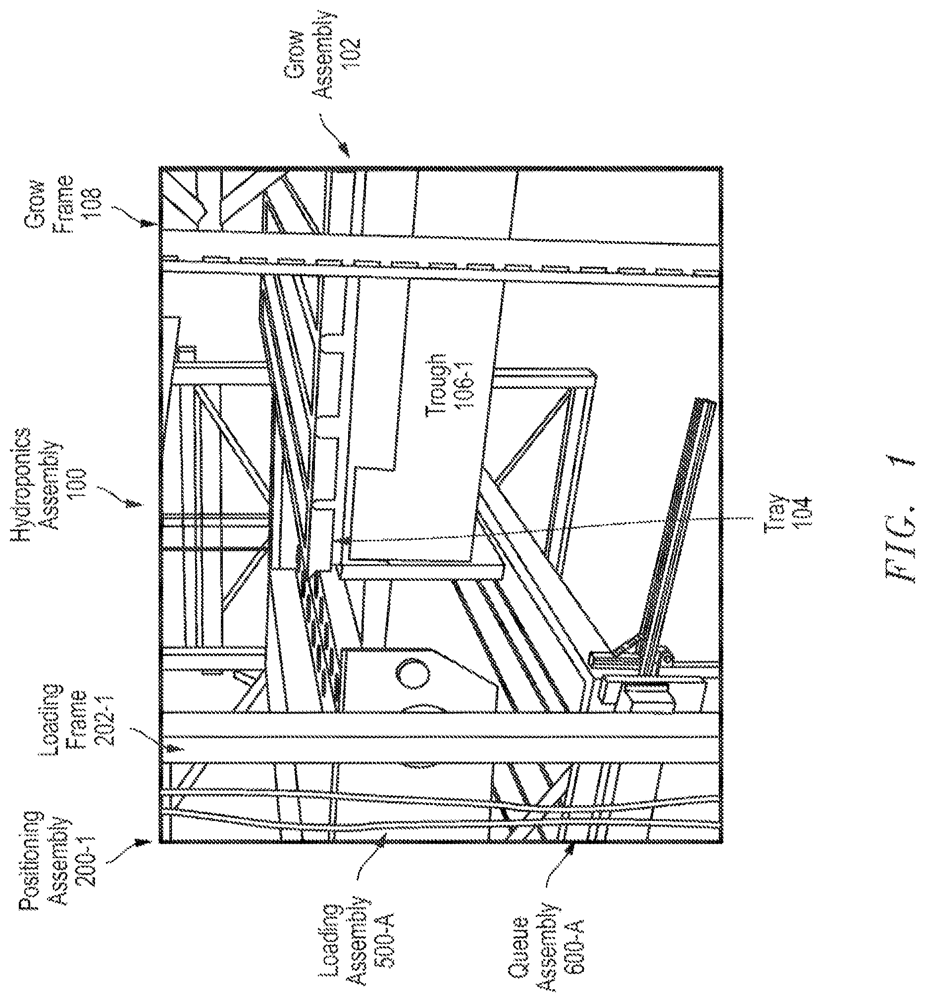 Patent US11771014 — Automated hydroponics system — Figure 1