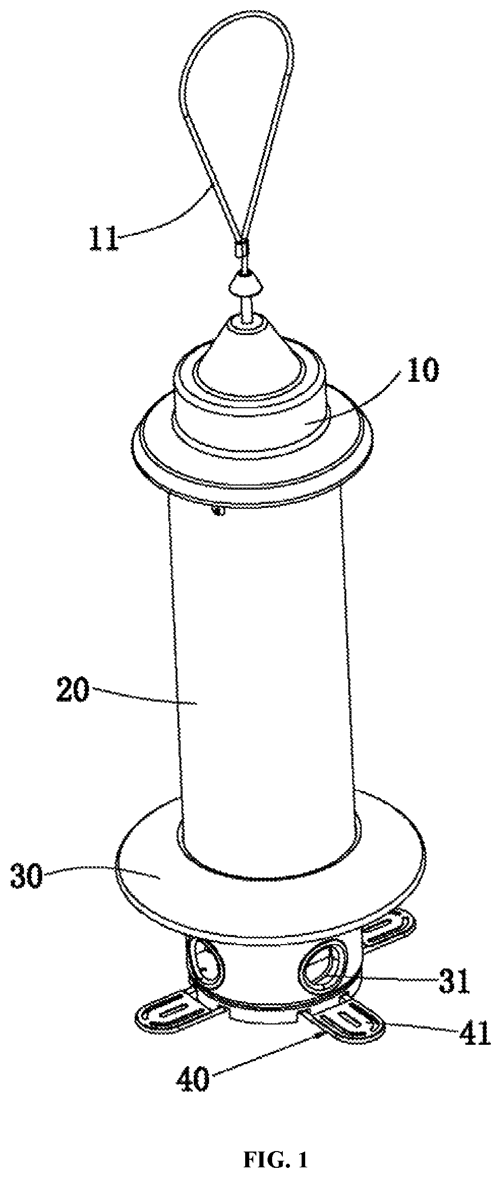 Patent US11771063 — Bird feeder preventing food from being stolen — Figure 1