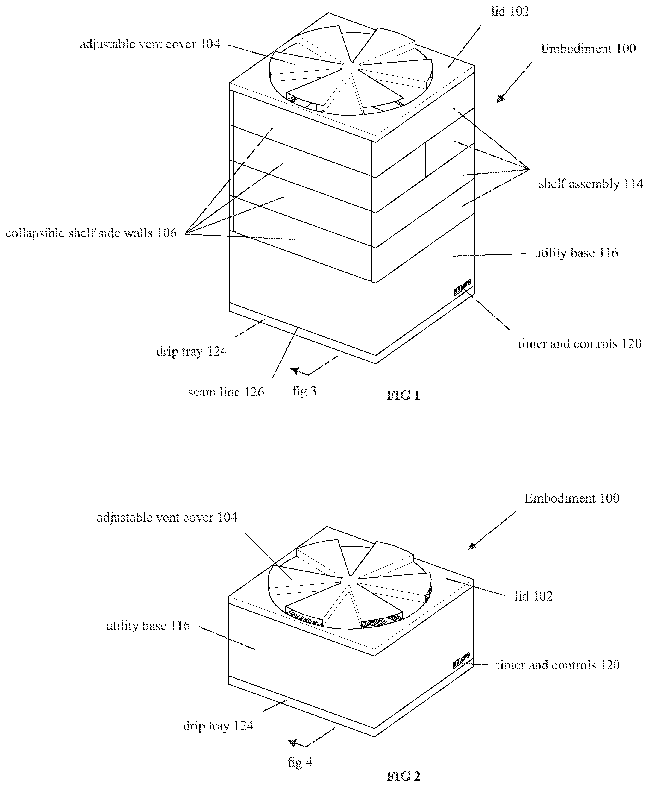 Patent US11771115 Figure 1 – Method and apparatus for food dehydration
