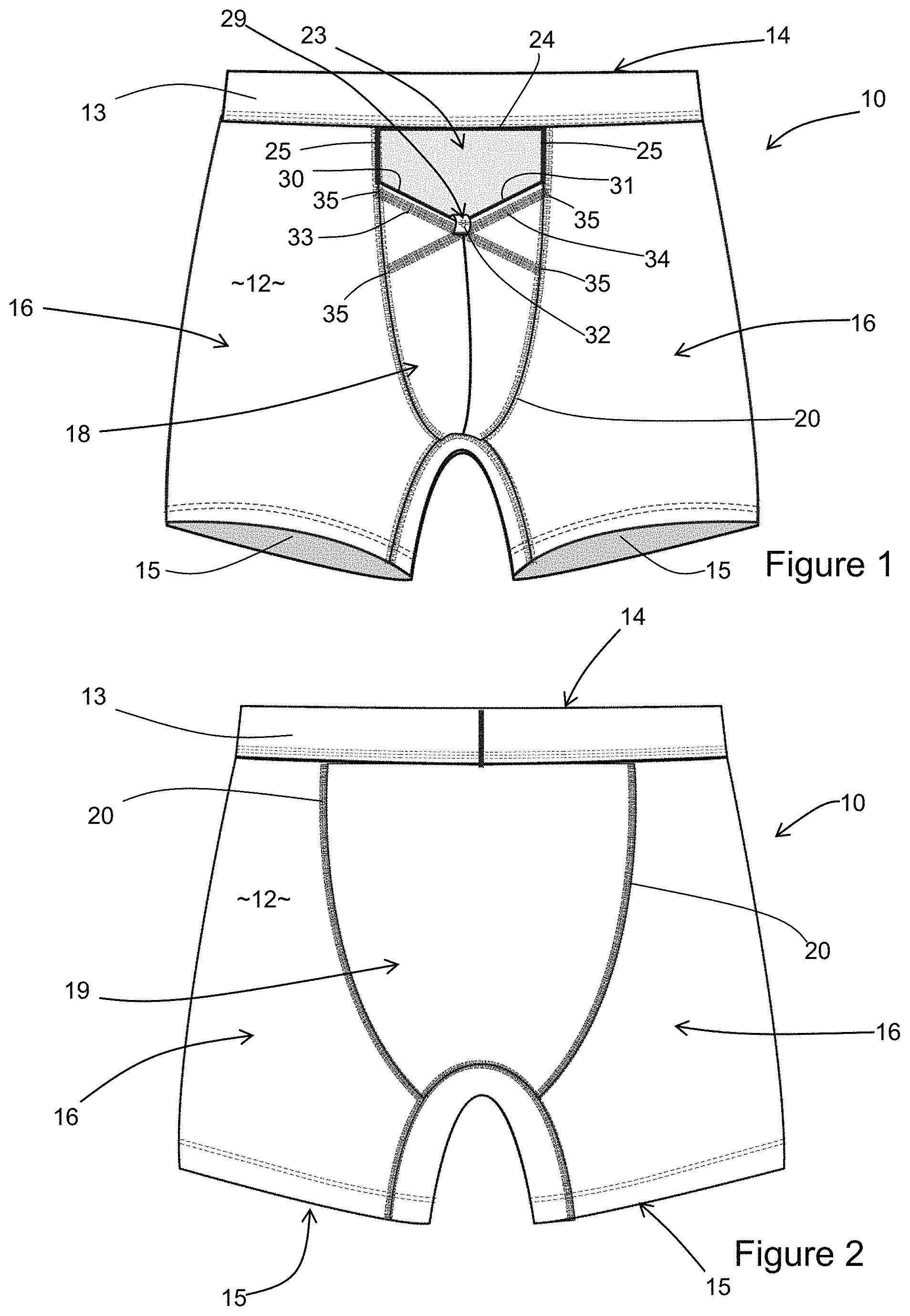 Patent US11771142 — Fabric garment for men — Figure 1
