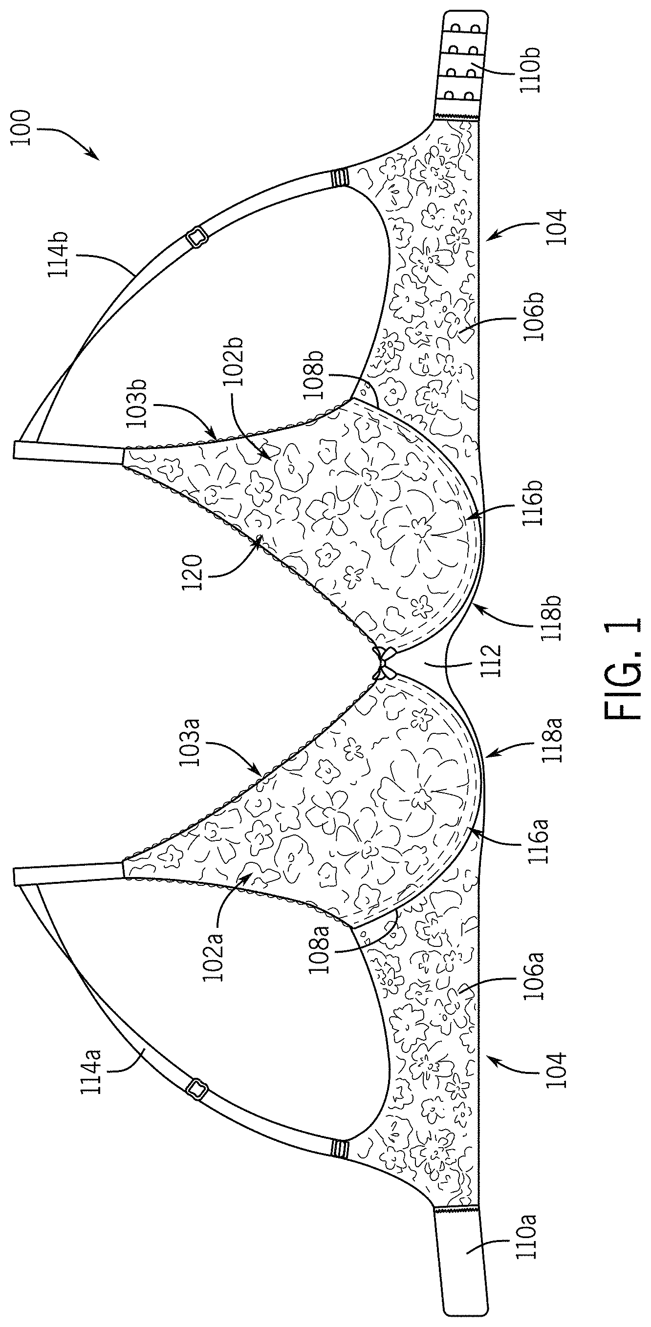 Patent US11771144 Figure 1 – Bra, bra cup, and method of manufacturing same