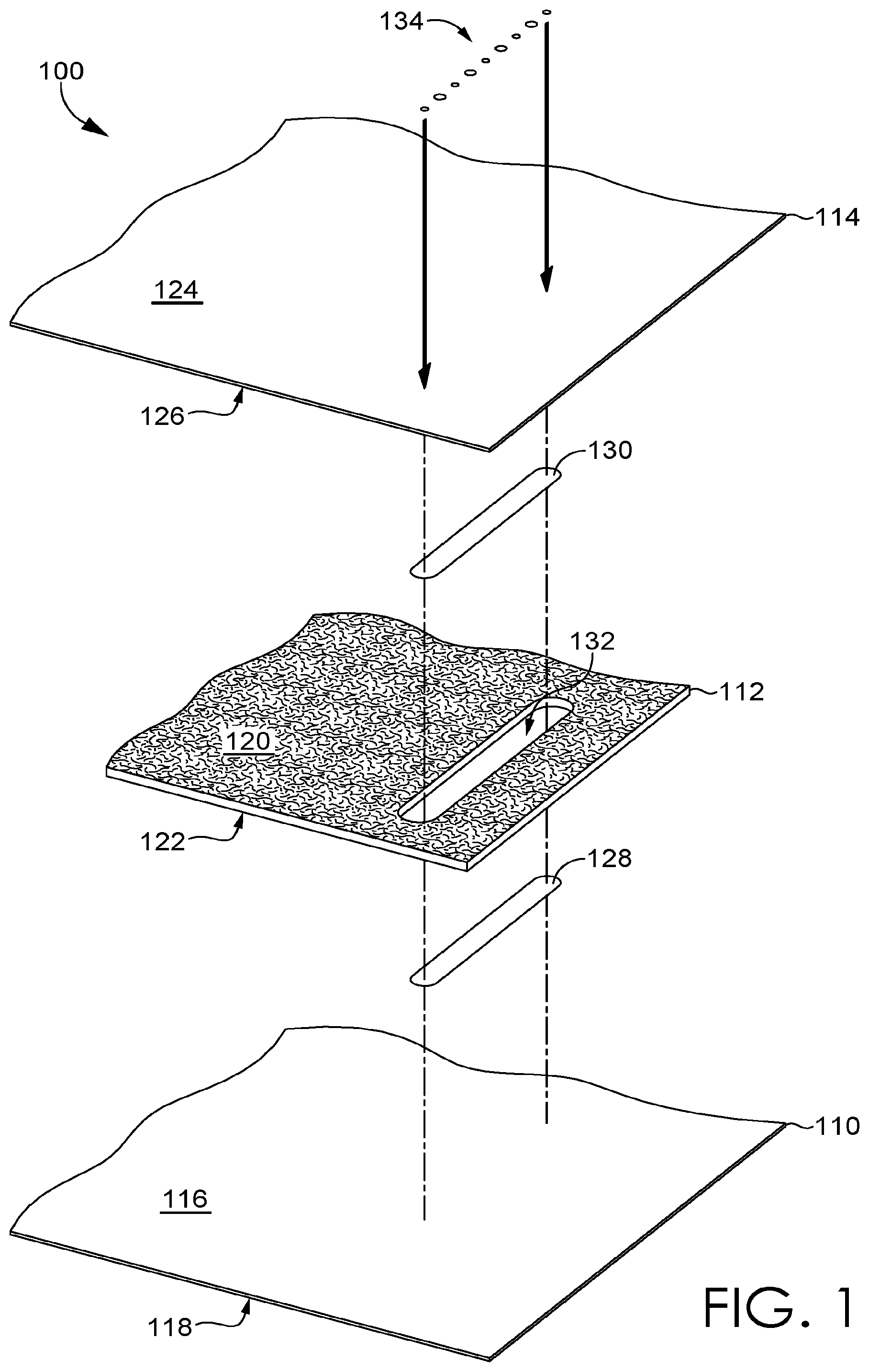 Patent US11771156 — Insulated vented garment formed using non-woven polymer sheets — Figure 1