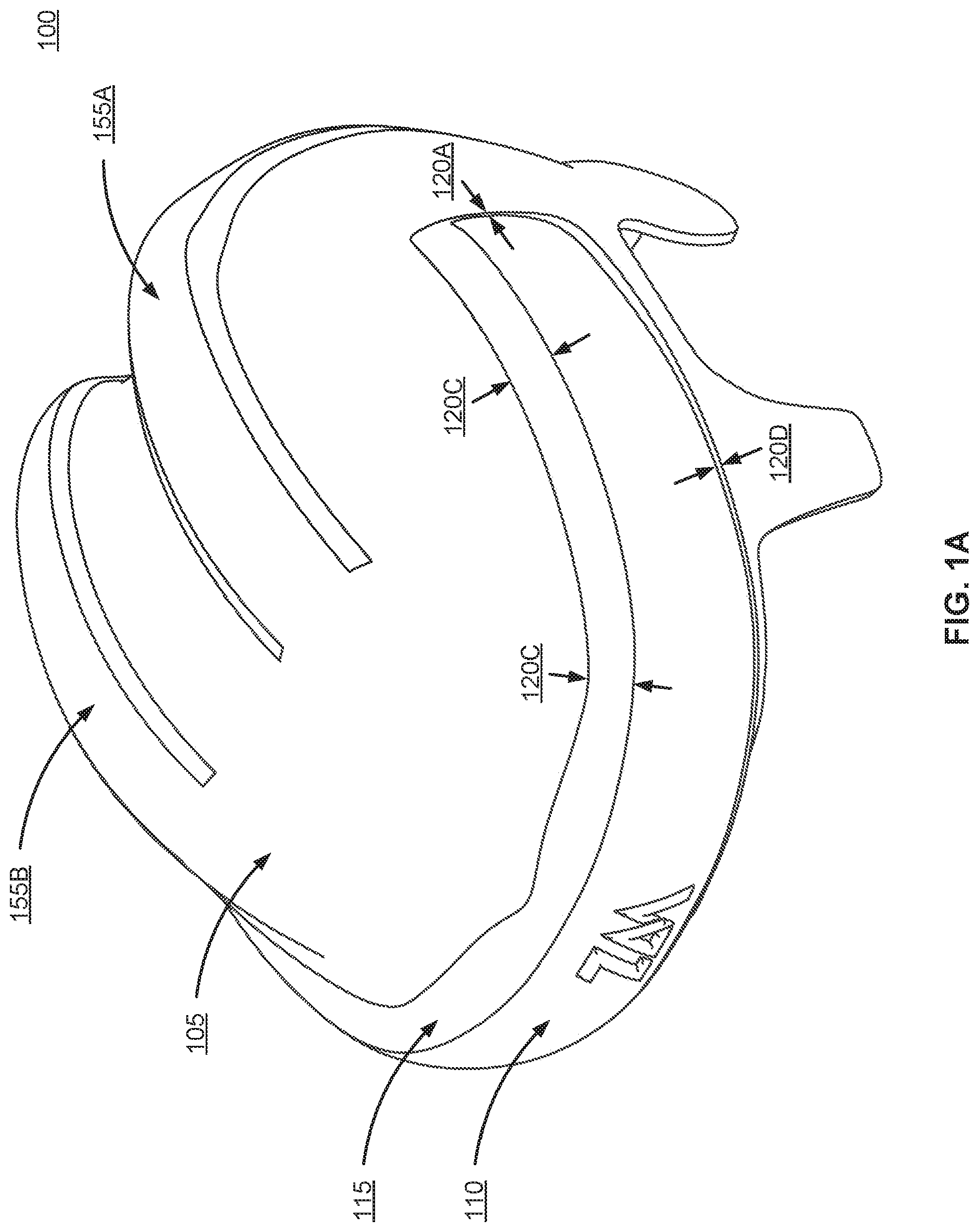 Patent US11771165 — Helmet with flexible structure for improved force attenuation — Figure 1