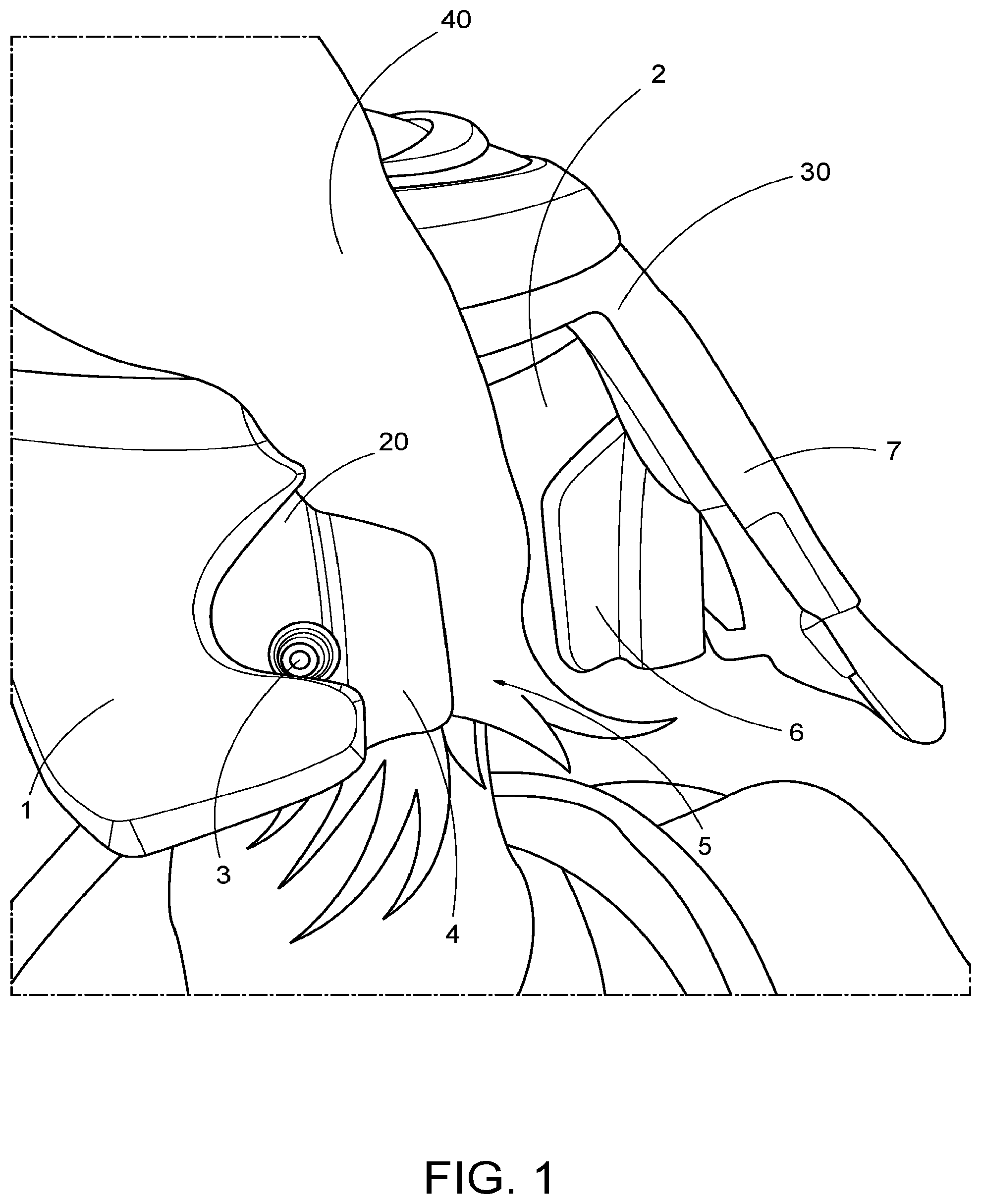 Patent US11771166 Figure 1 – Soft athletic helmet and rear closure mechanism