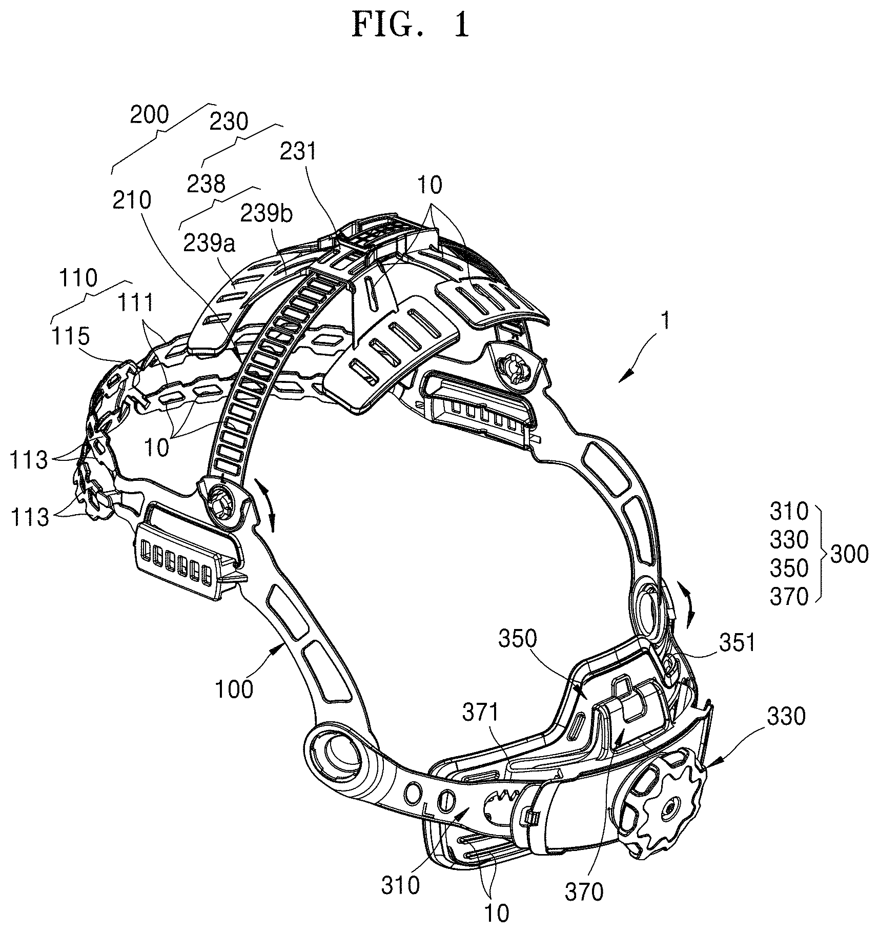 Patent US11771168 — Head band — Figure 1