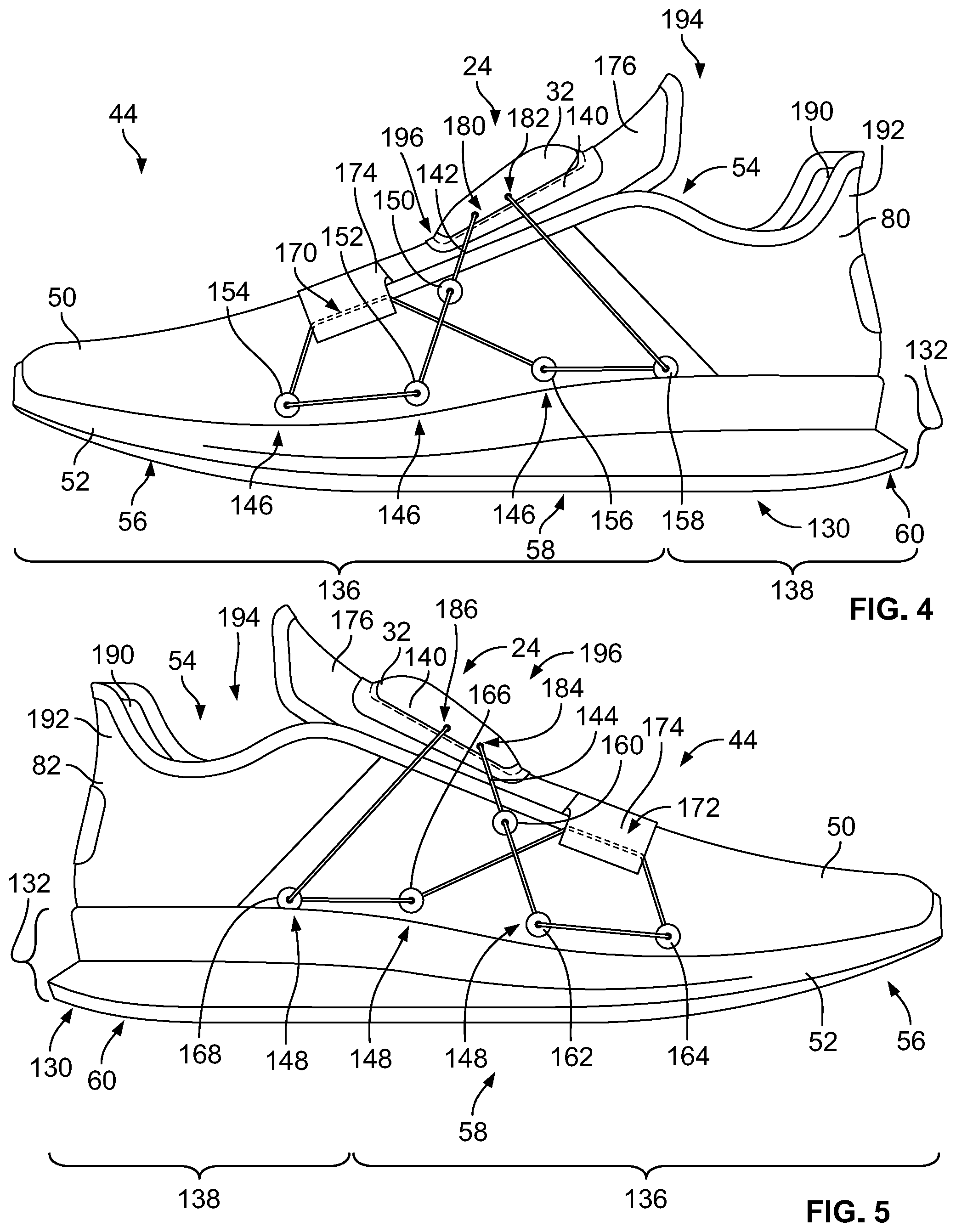 Patent US11771180 Figure 3 – Article of footwear having an automatic lacing system