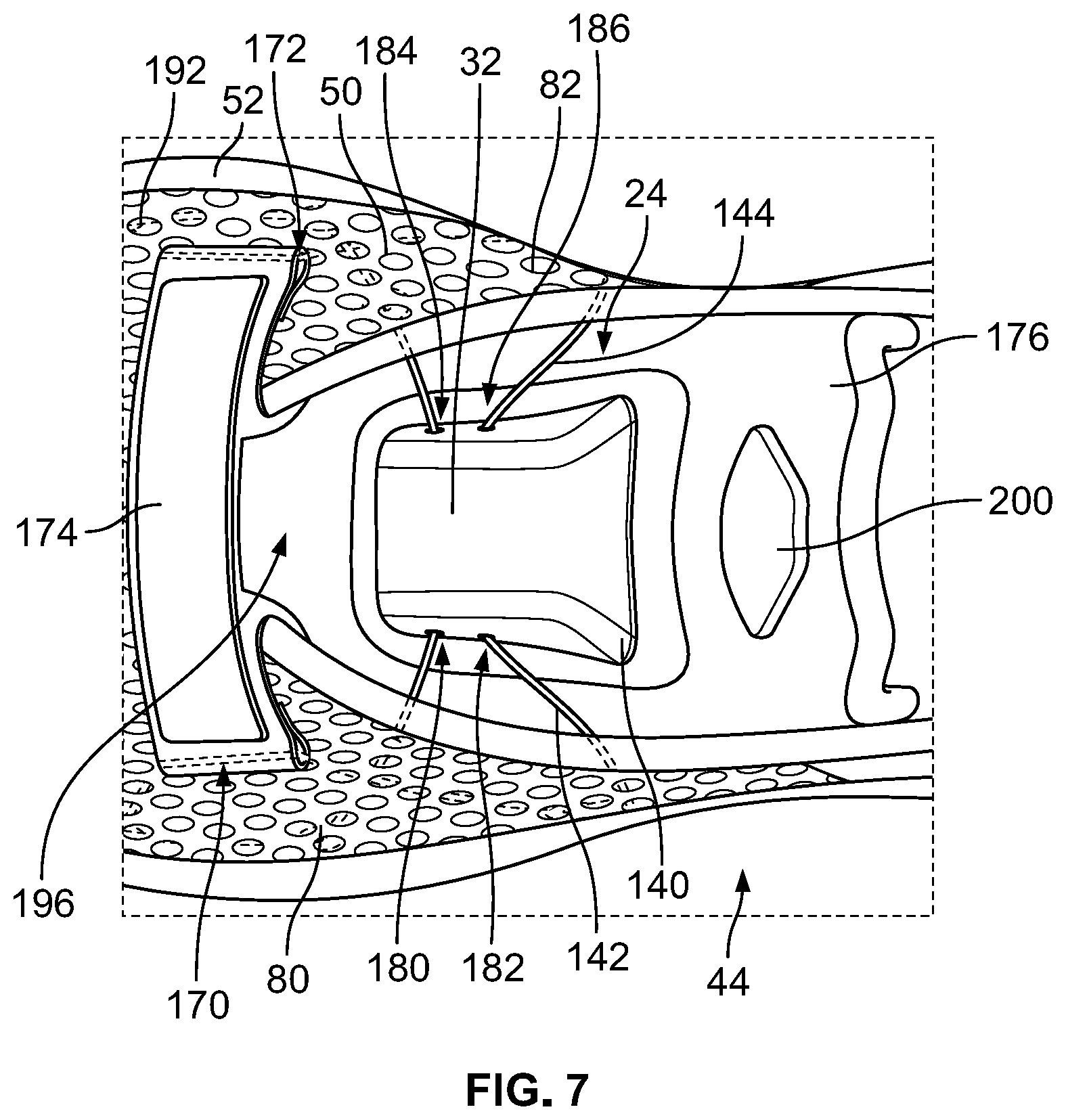 Patent US11771180 Figure 5 – Article of footwear having an automatic lacing system