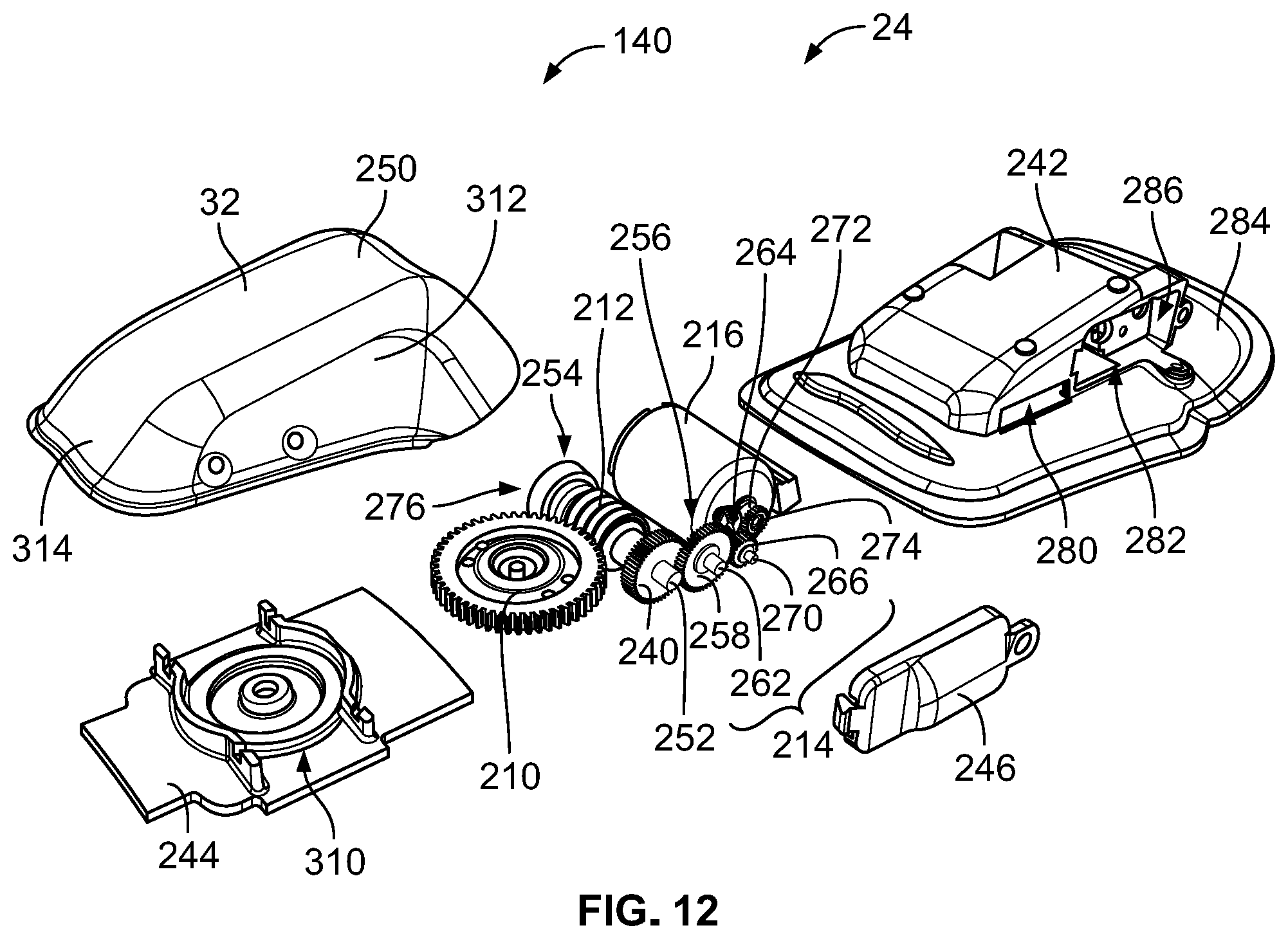 Patent US11771180 Figure 12 – Article of footwear having an automatic lacing system