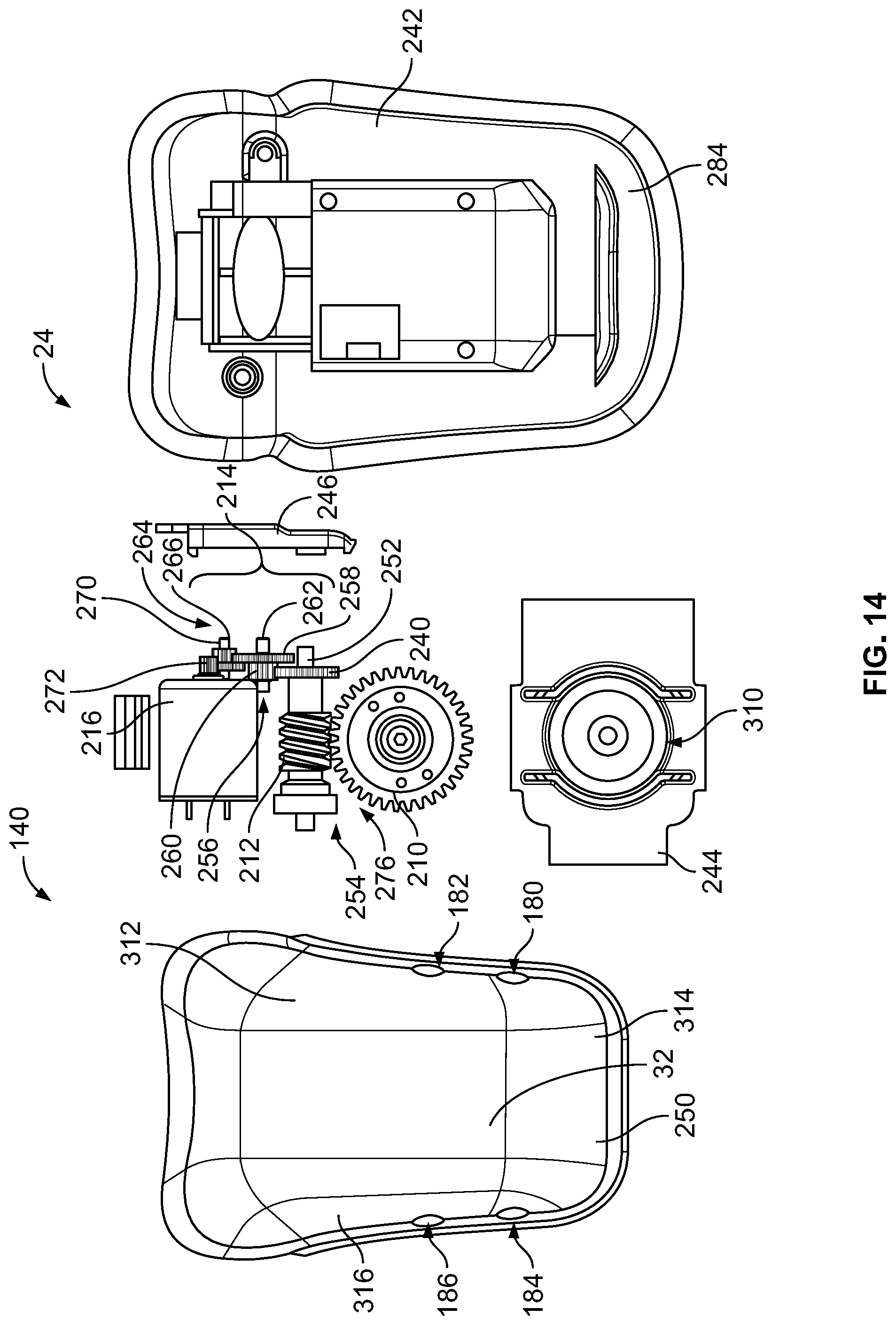 Patent US11771180 Figure 14 – Article of footwear having an automatic lacing system