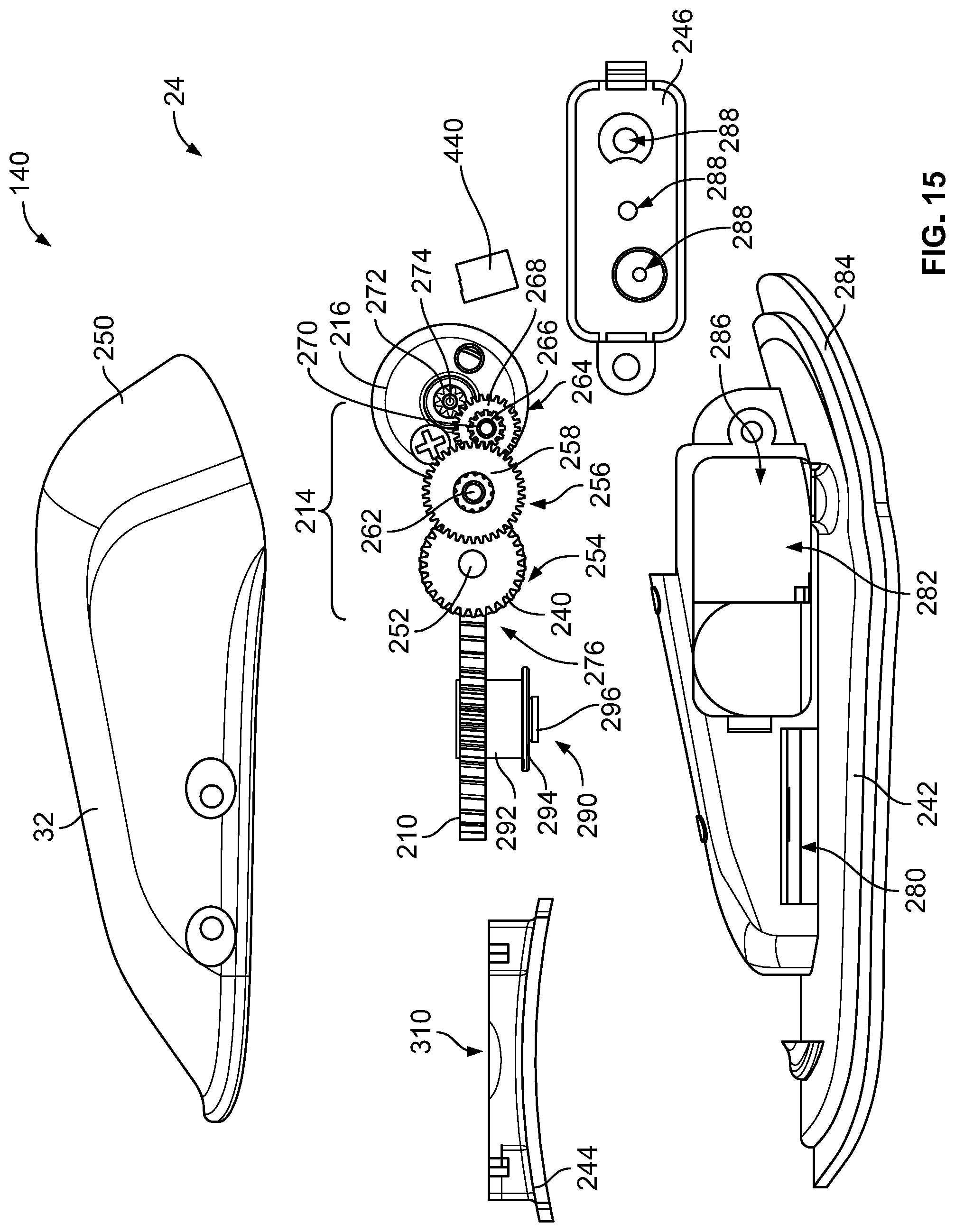 Patent US11771180 Figure 15 – Article of footwear having an automatic lacing system