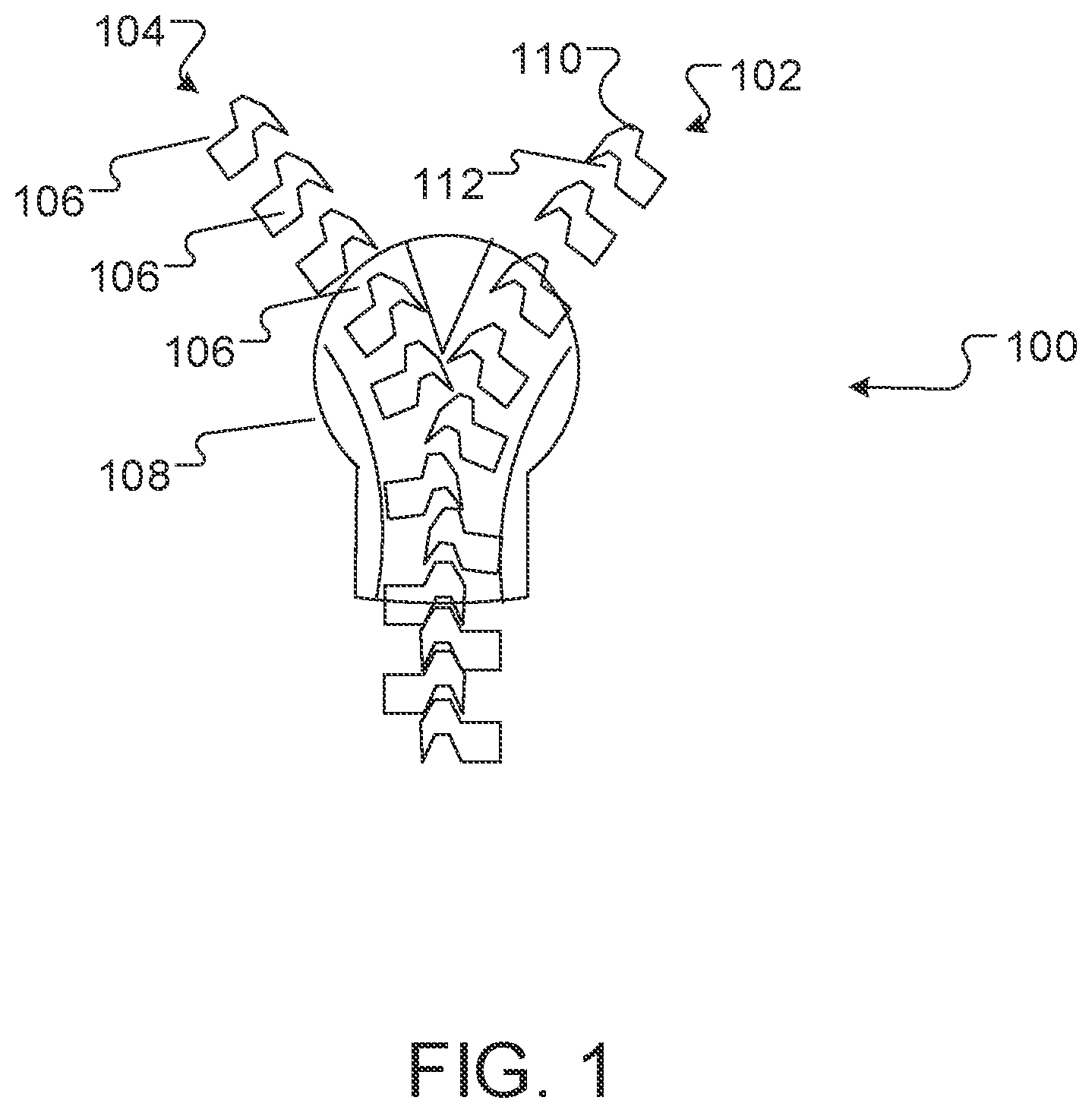 Patent US11771183 — Negative Poisson's ratio materials for fasteners — Figure 1