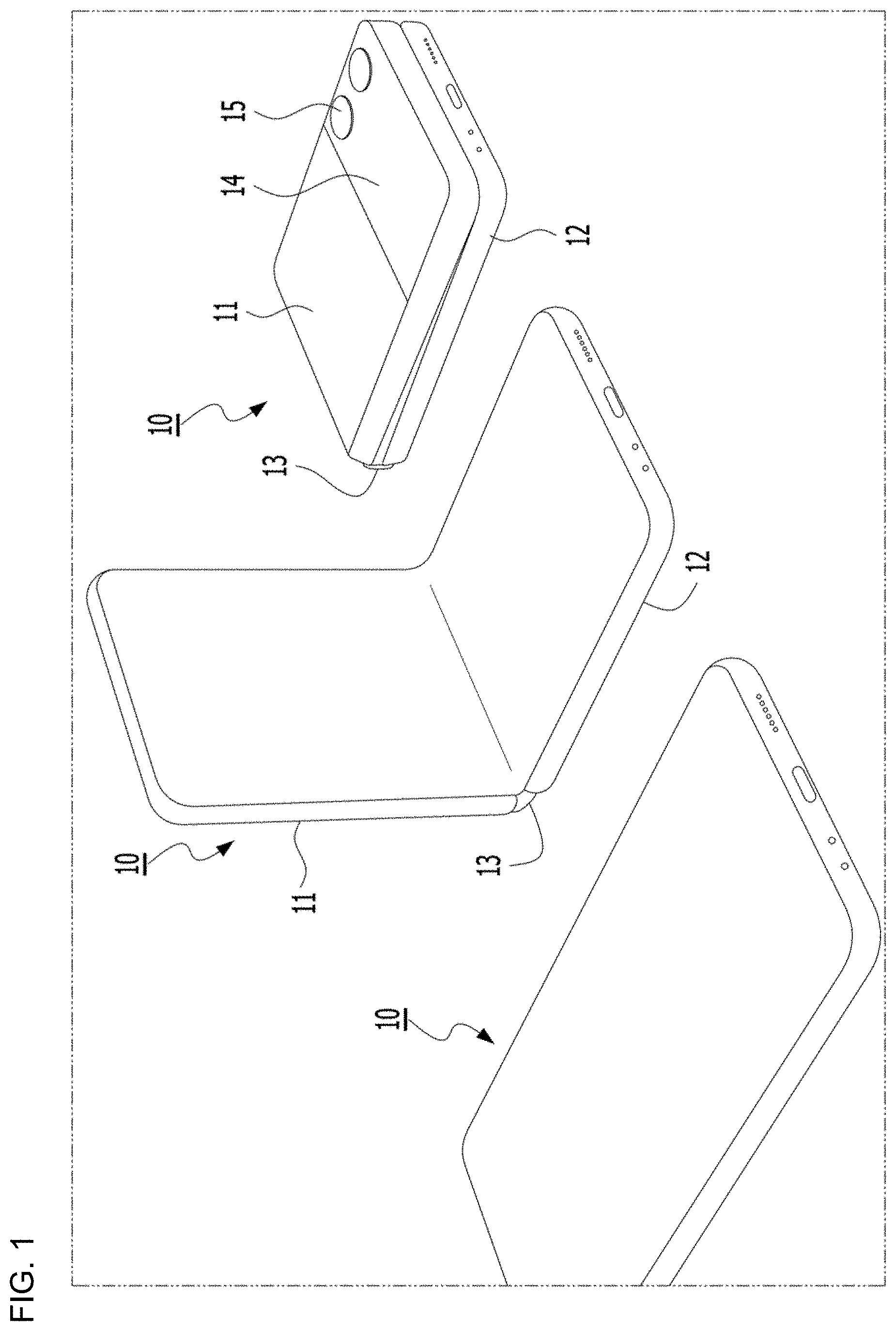 Patent US11771190 — Foldable mobile phone case having card storage structure — Figure 1