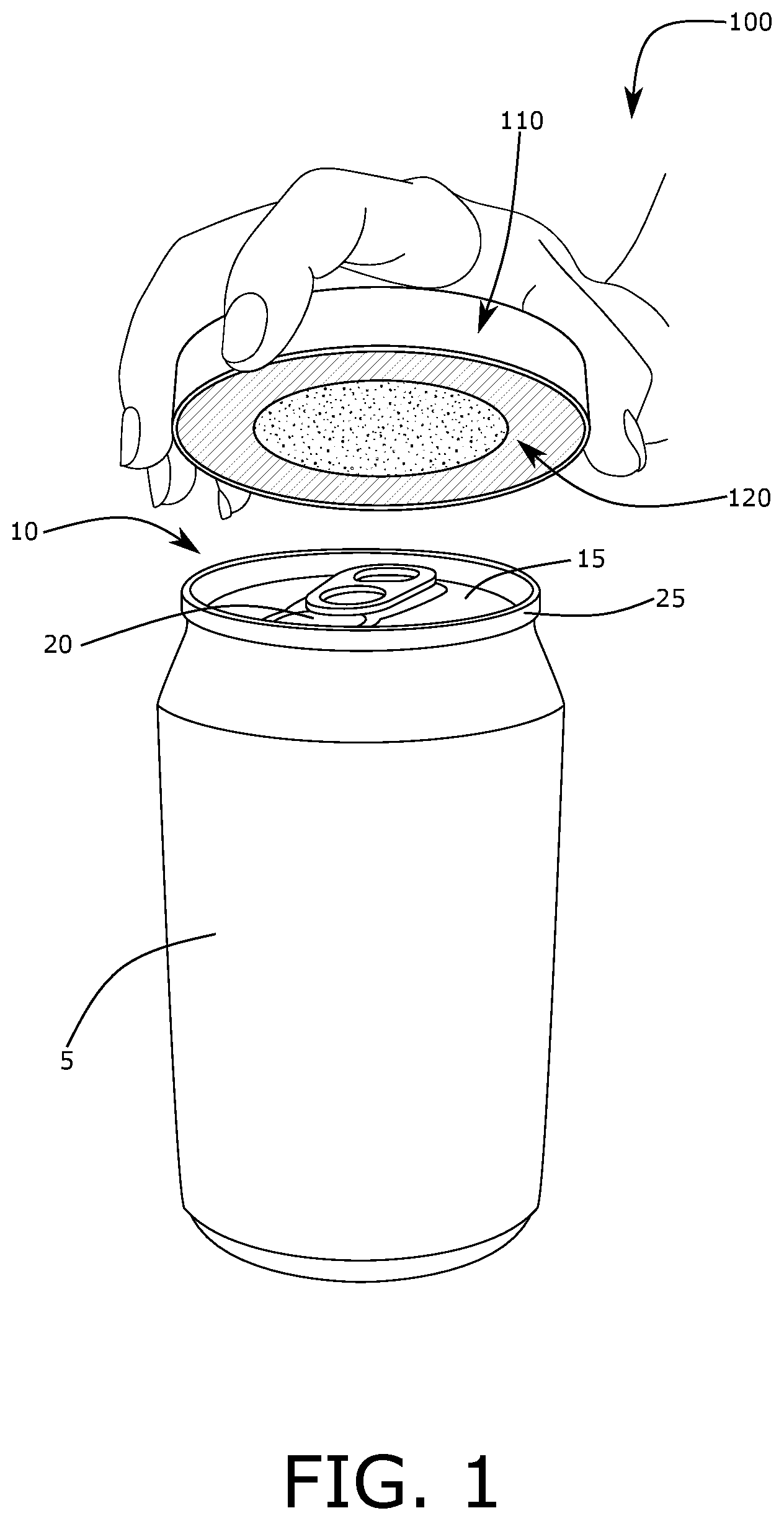 Patent US11771211 — Beverage can cleaning device — Figure 1