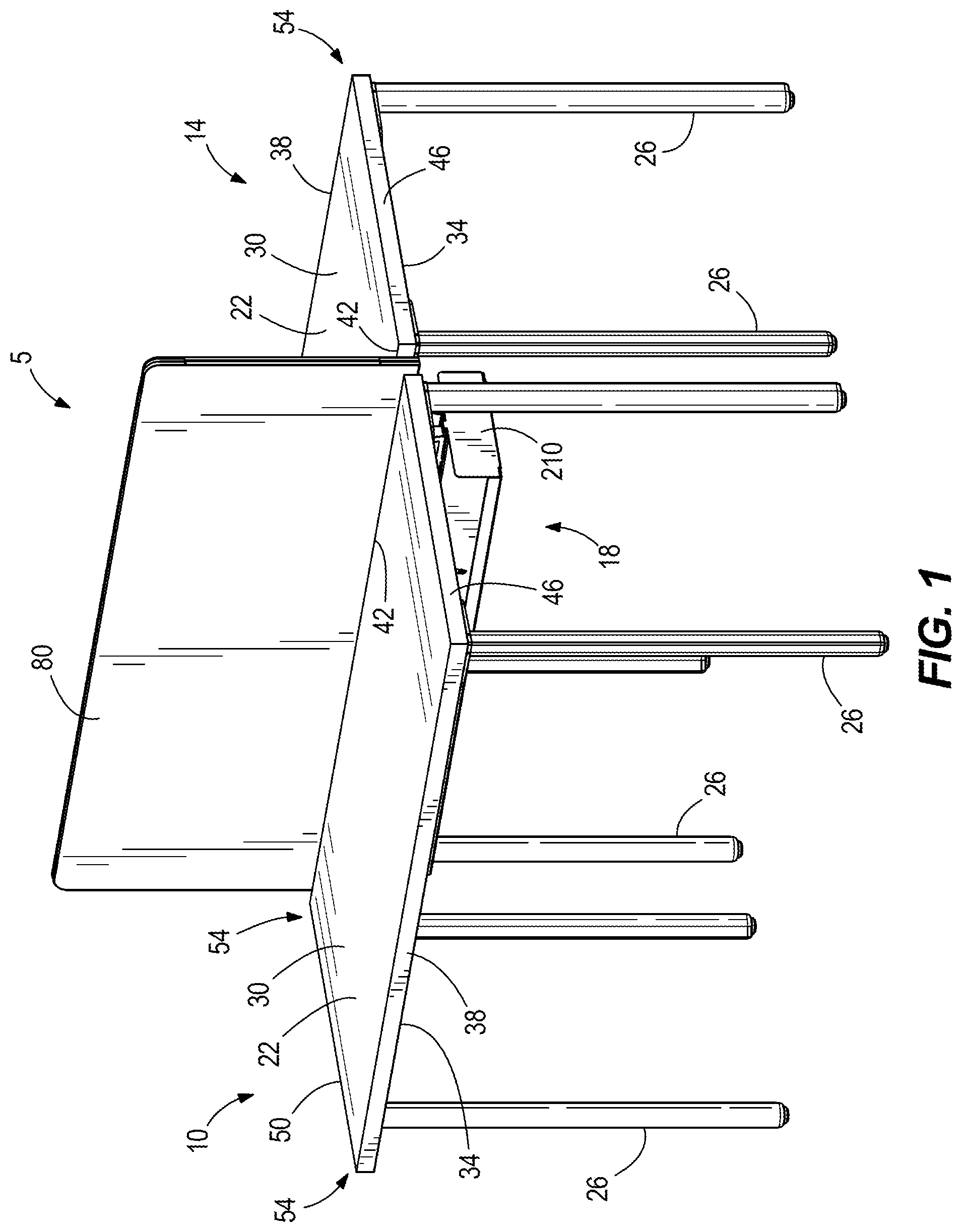 Patent US11771219 — Chase for connecting tables — Figure 1