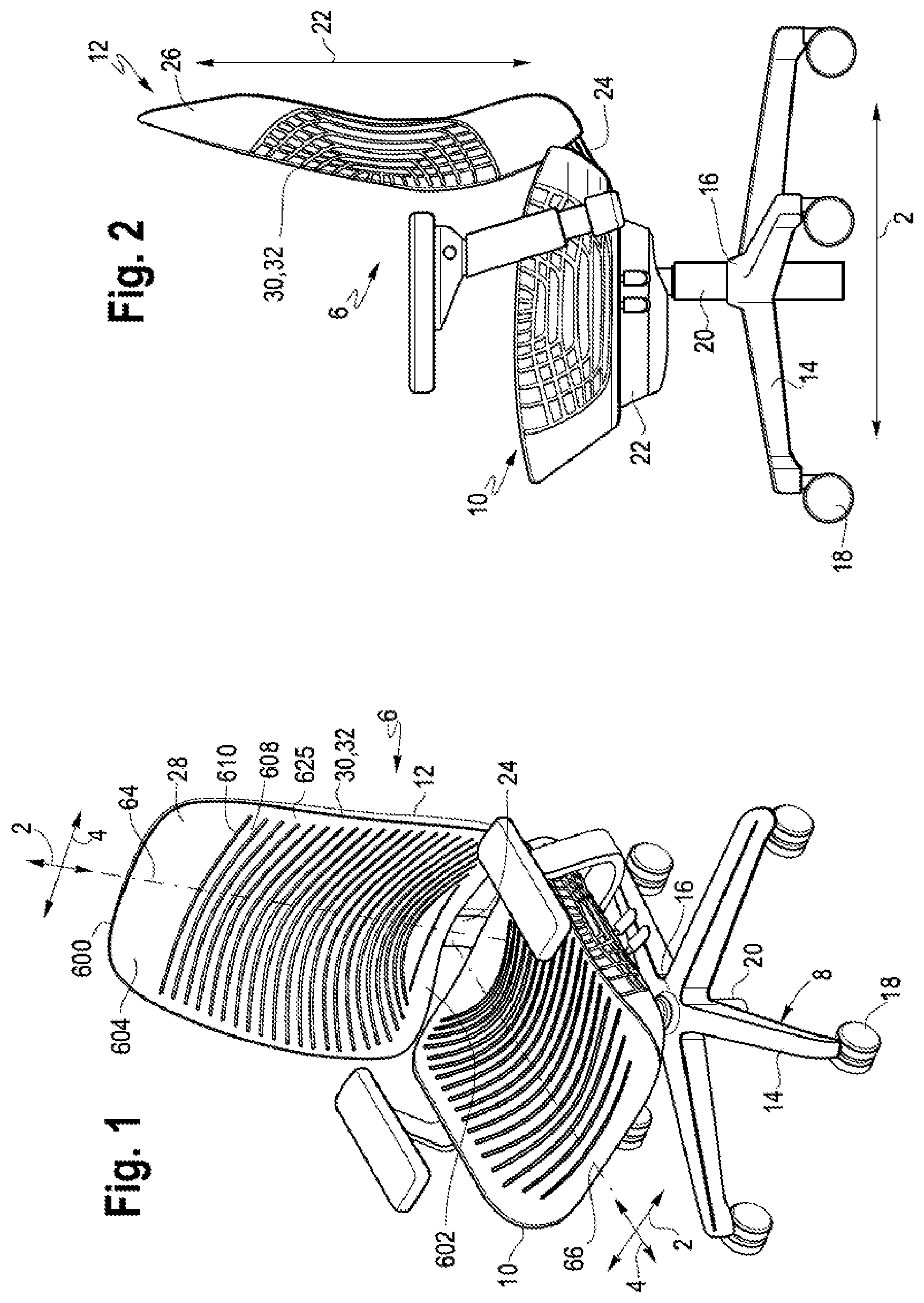 Patent US11771227 Figure 1 – Compliant seating structure