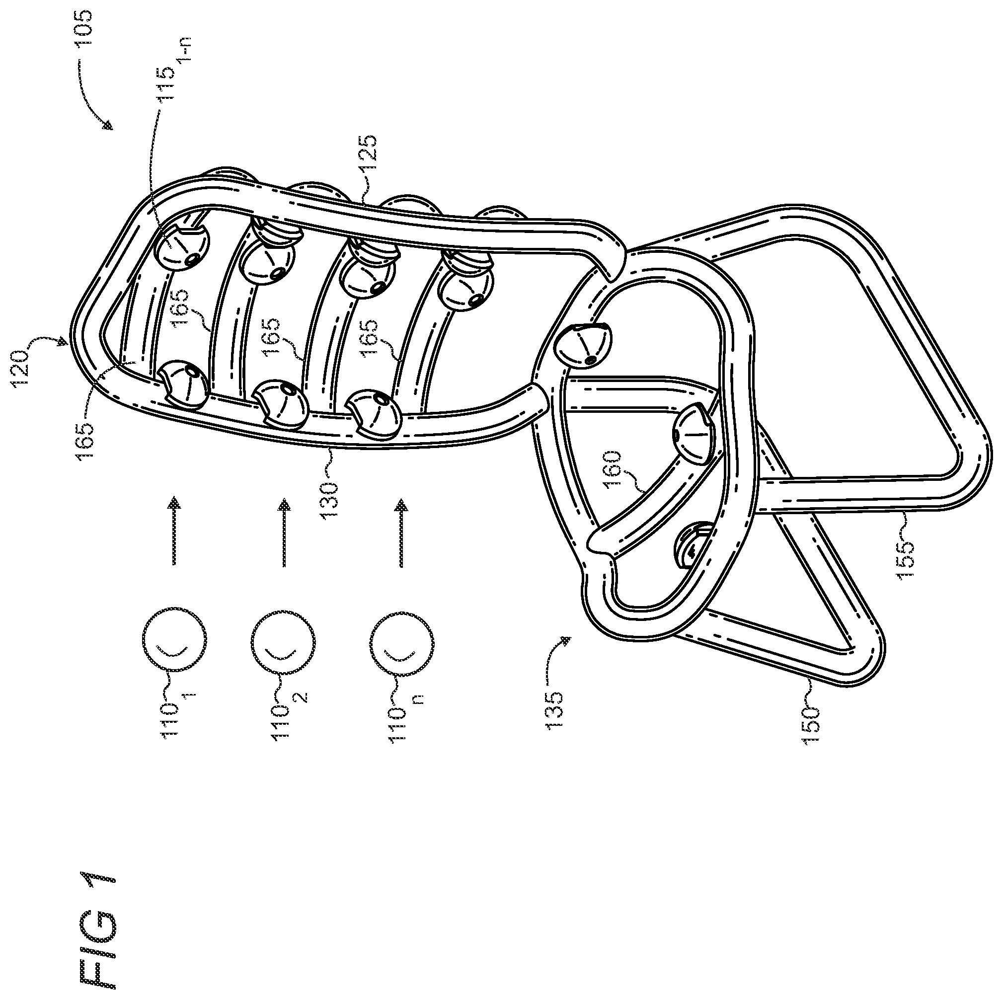Patent US11771230 — Ergonomic massage chair — Figure 1