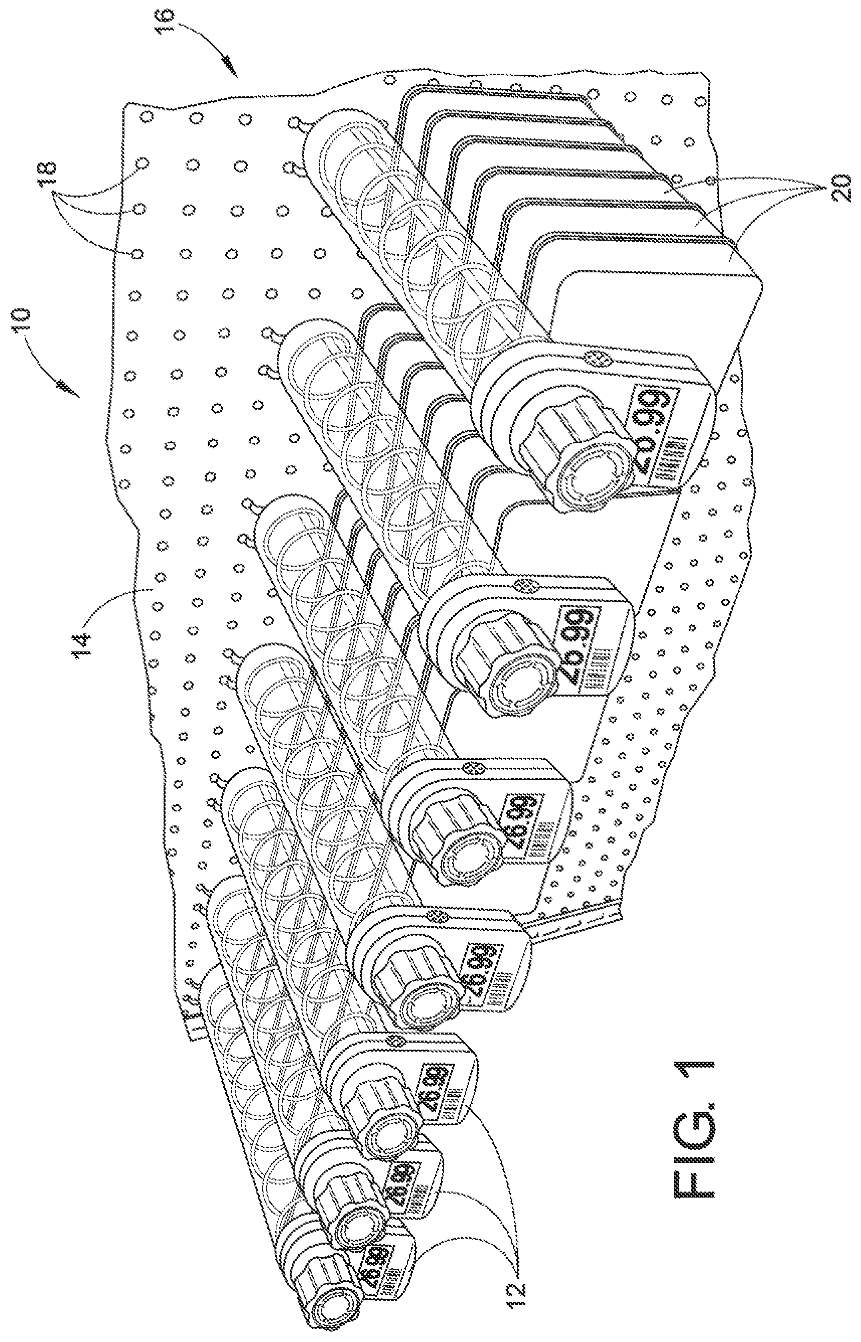 Patent US11771241 — Sensor and lockout for anti-sweep hook — Figure 1