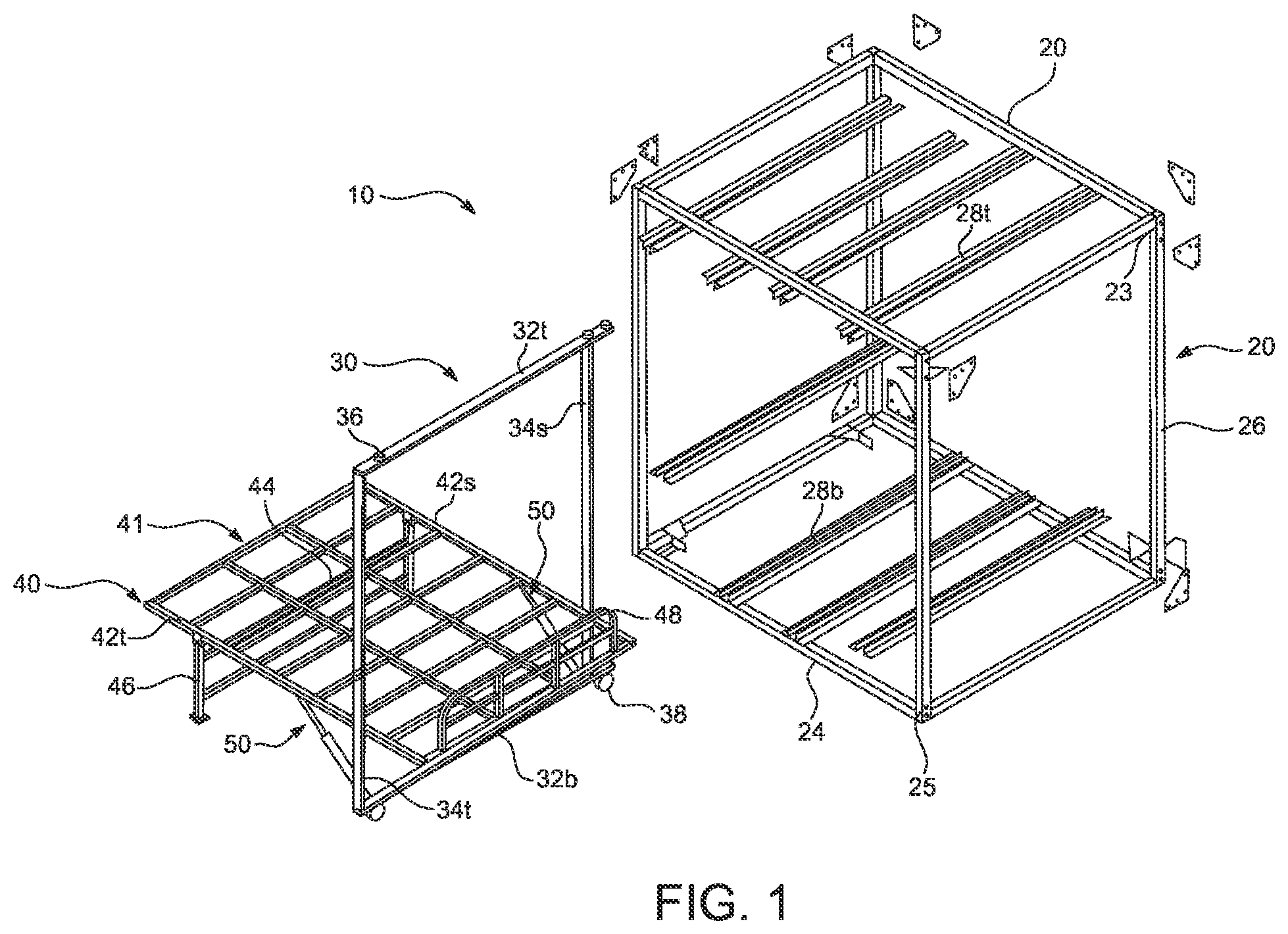 Patent US11771243 Figure 1 – Mattress display rack
