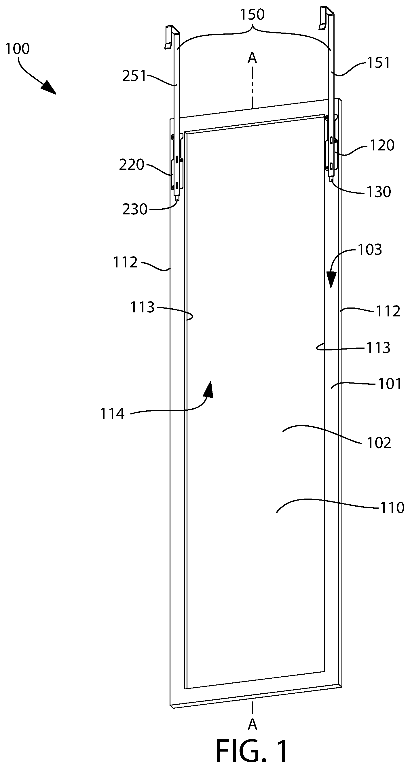Patent US11771245 — Hanging apparatus — Figure 1