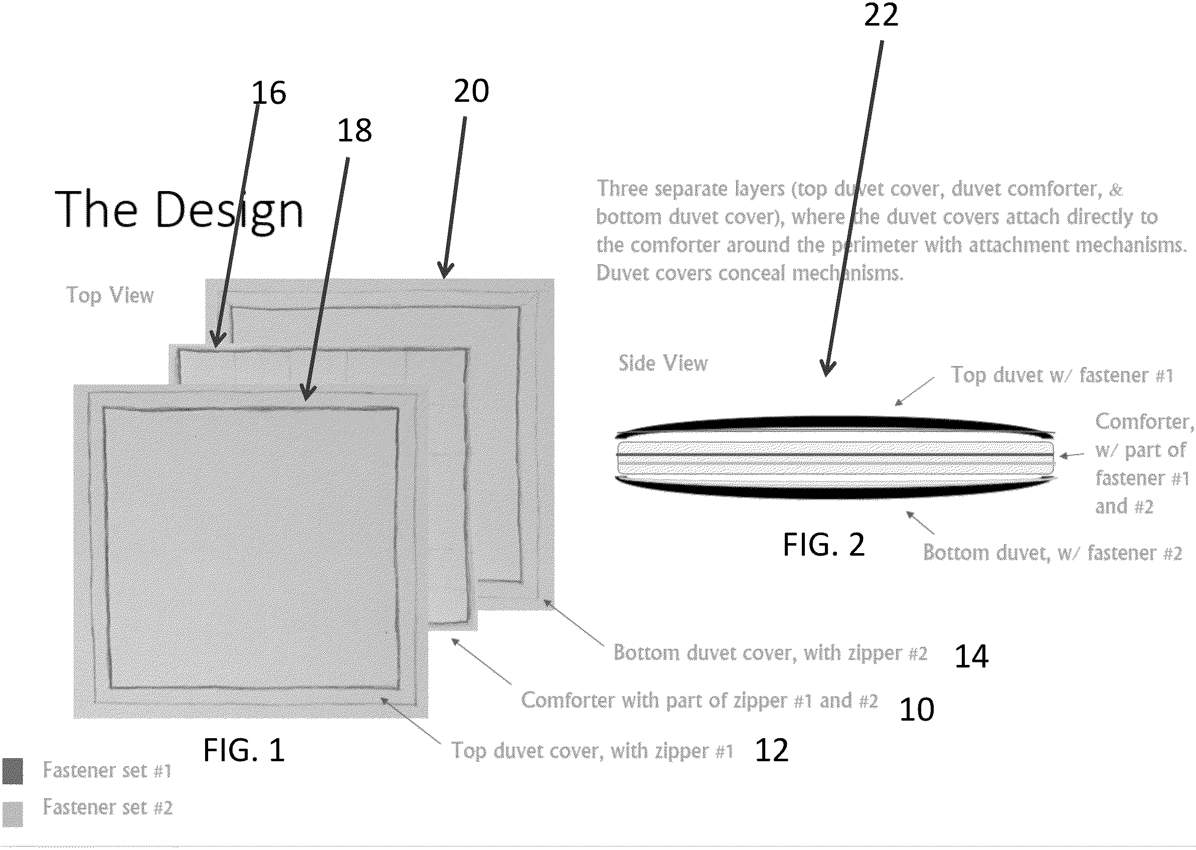 Patent US11771247 — Duvet and duvet cover — Figure 1