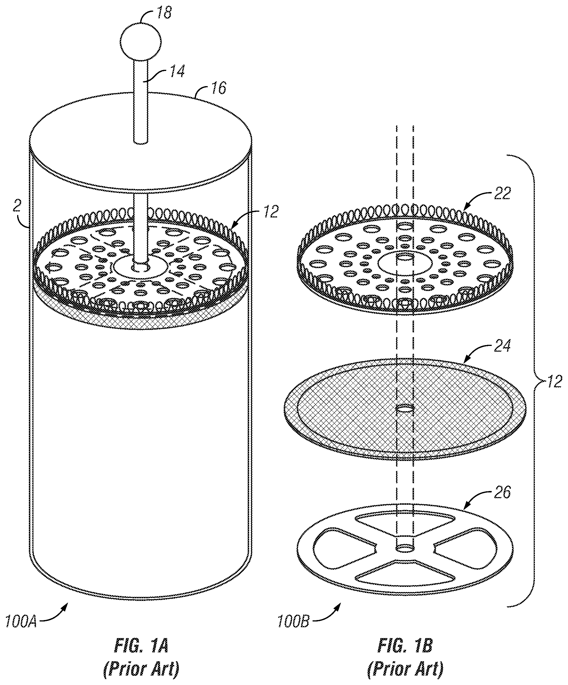 Patent US11771257 — French coffee press — Figure 1