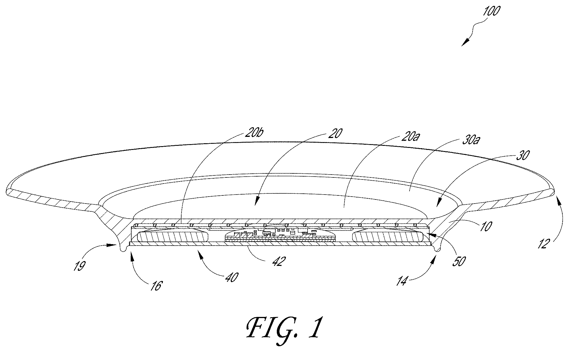 Patent US11771260 — Drinkware container with active temperature control — Figure 1