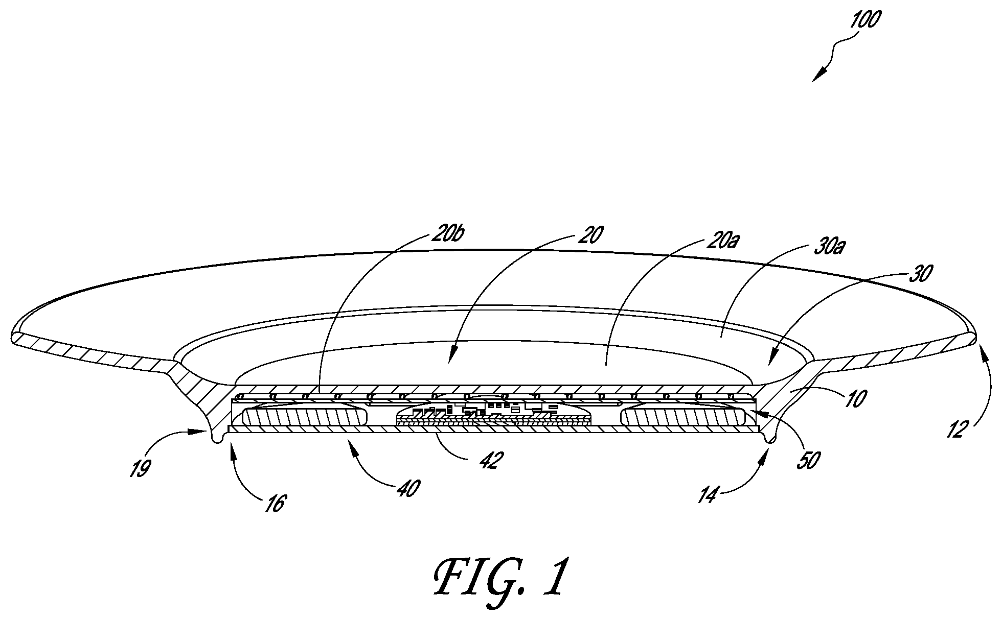 Patent US11771261 — Drinkware container with active temperature control — Figure 1