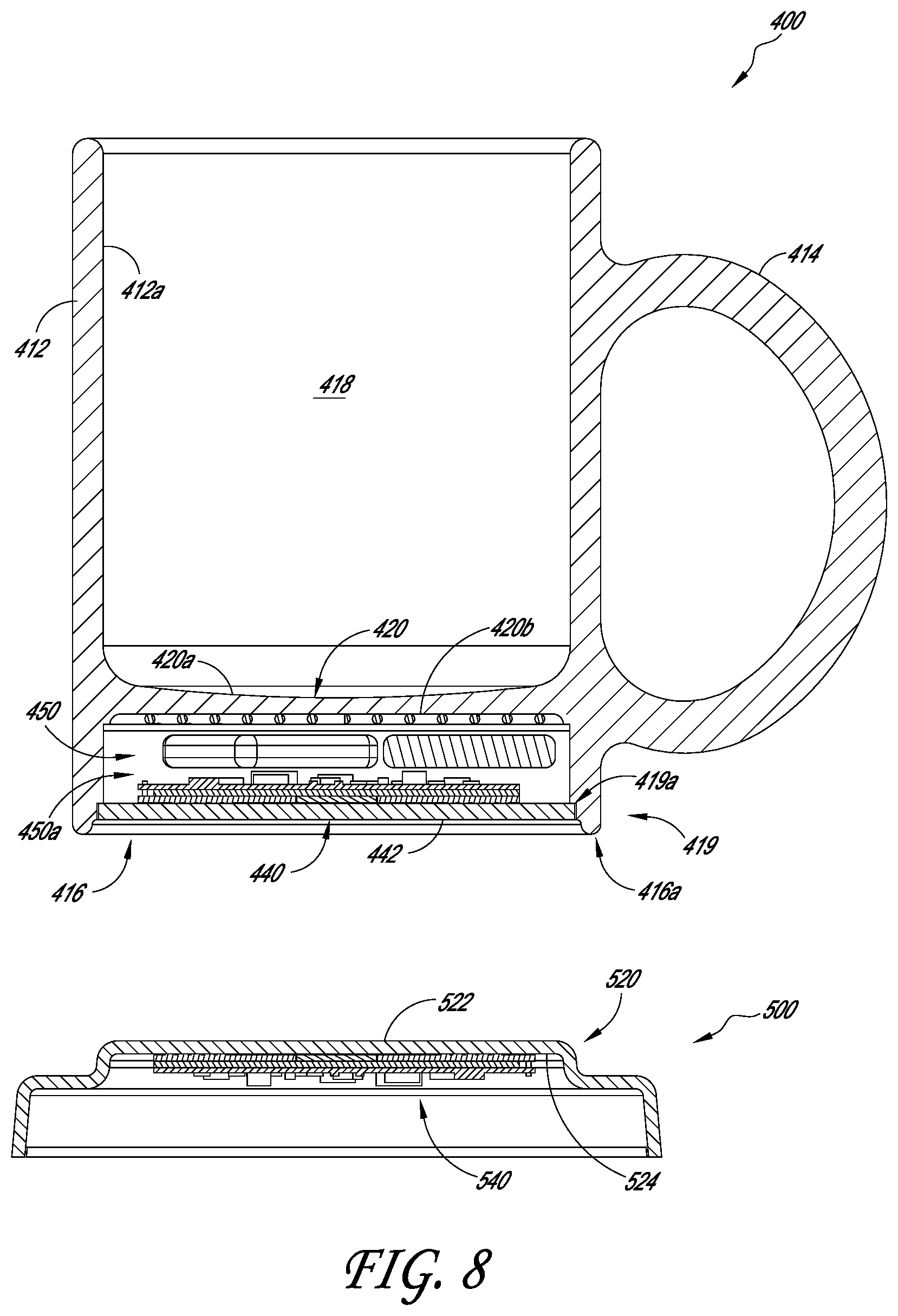 Patent US11771261 Figure 10 – Drinkware container with active temperature control