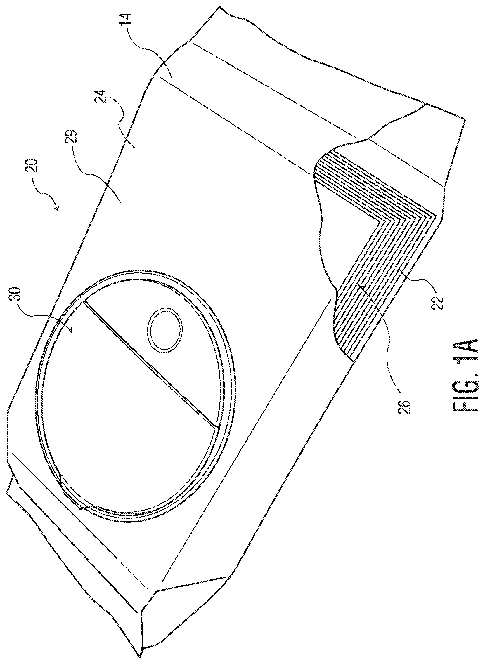 Patent US11771272 Figure 1 – Container having a push-button activated, pop-open lid