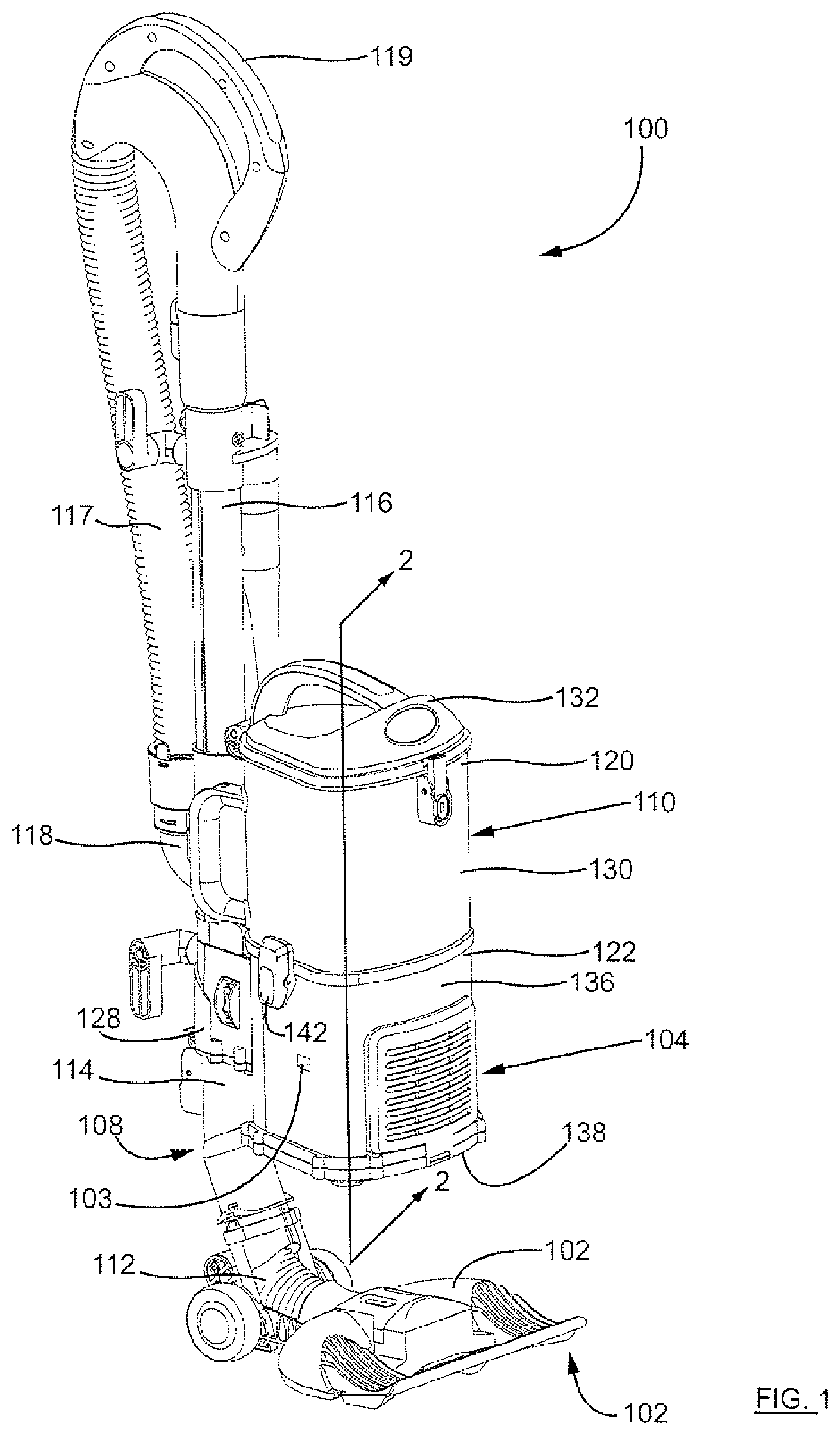 Patent US11771275 — Surface cleaning apparatus with enhanced operability — Figure 1
