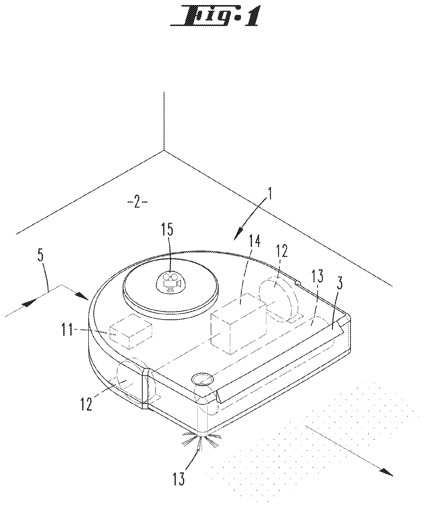 Patent US11771282 — Method for operating an automatically moving cleaning appliance — Figure 1