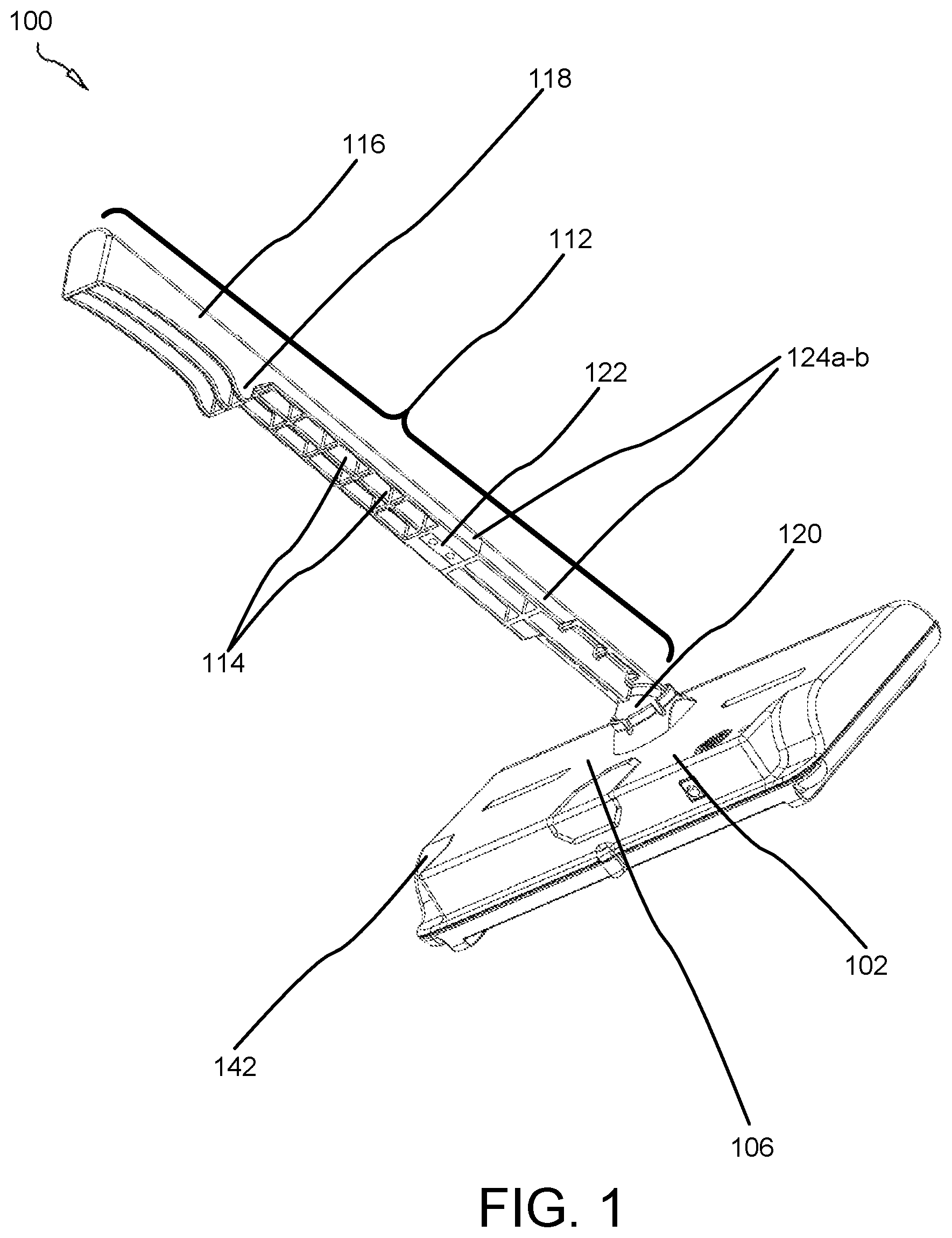 Patent US11771289 — Handheld sweeper with rotating bristles for removing hair and fur from surfaces — Figure 1
