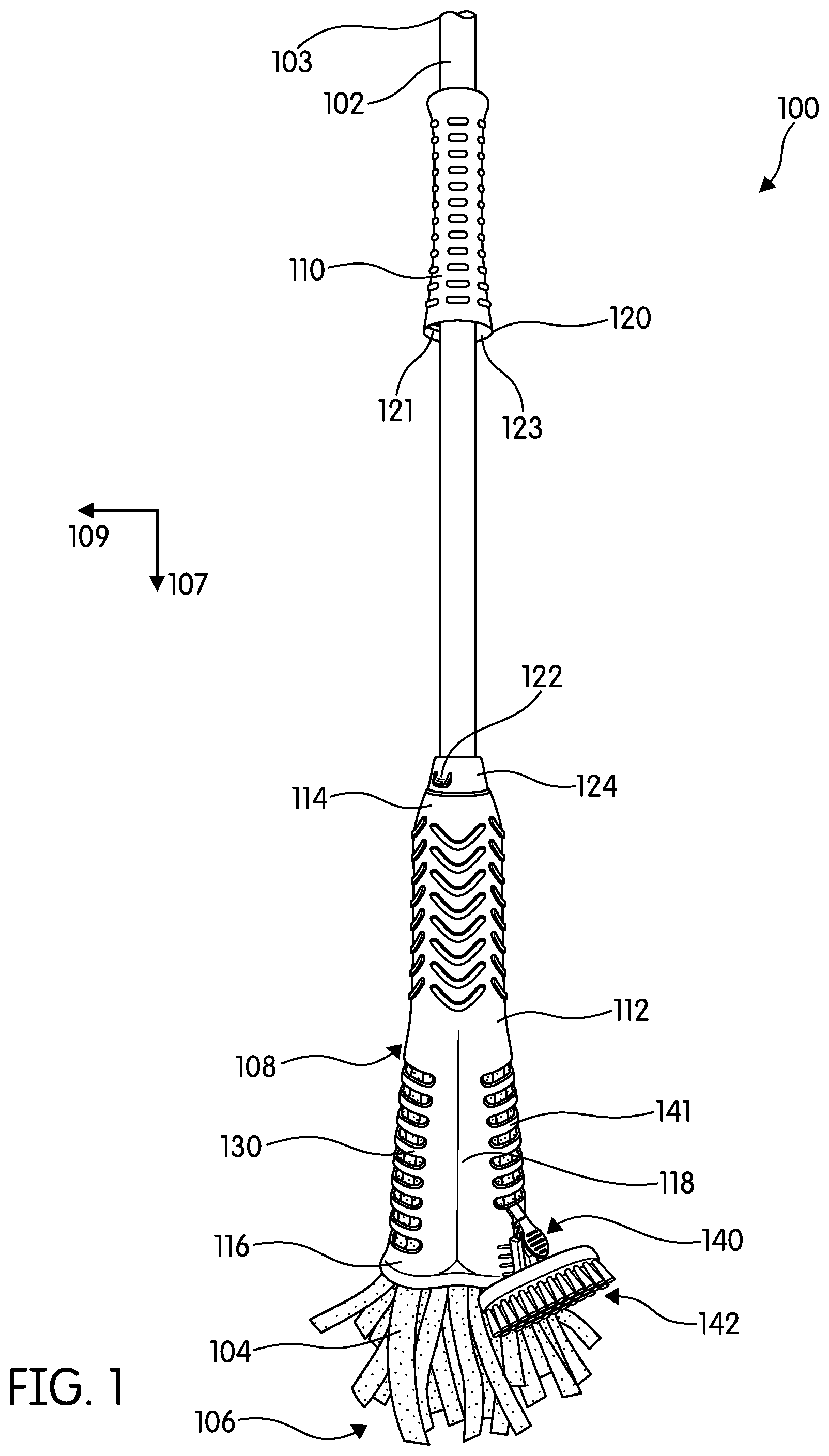 Patent US11771295 — Cleaning implement — Figure 1