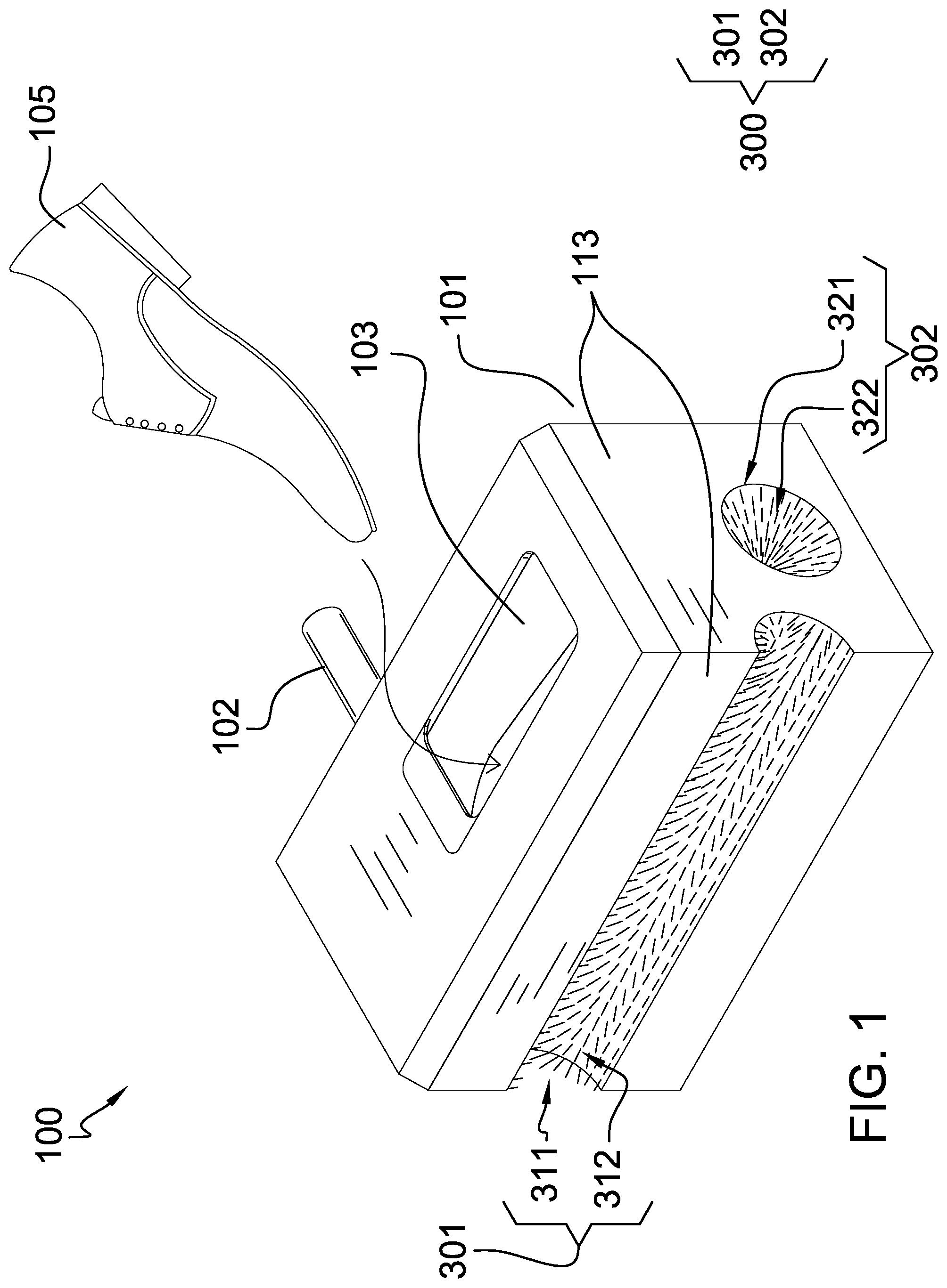 Patent US11771301 Figure 1 – Shoe-shining device