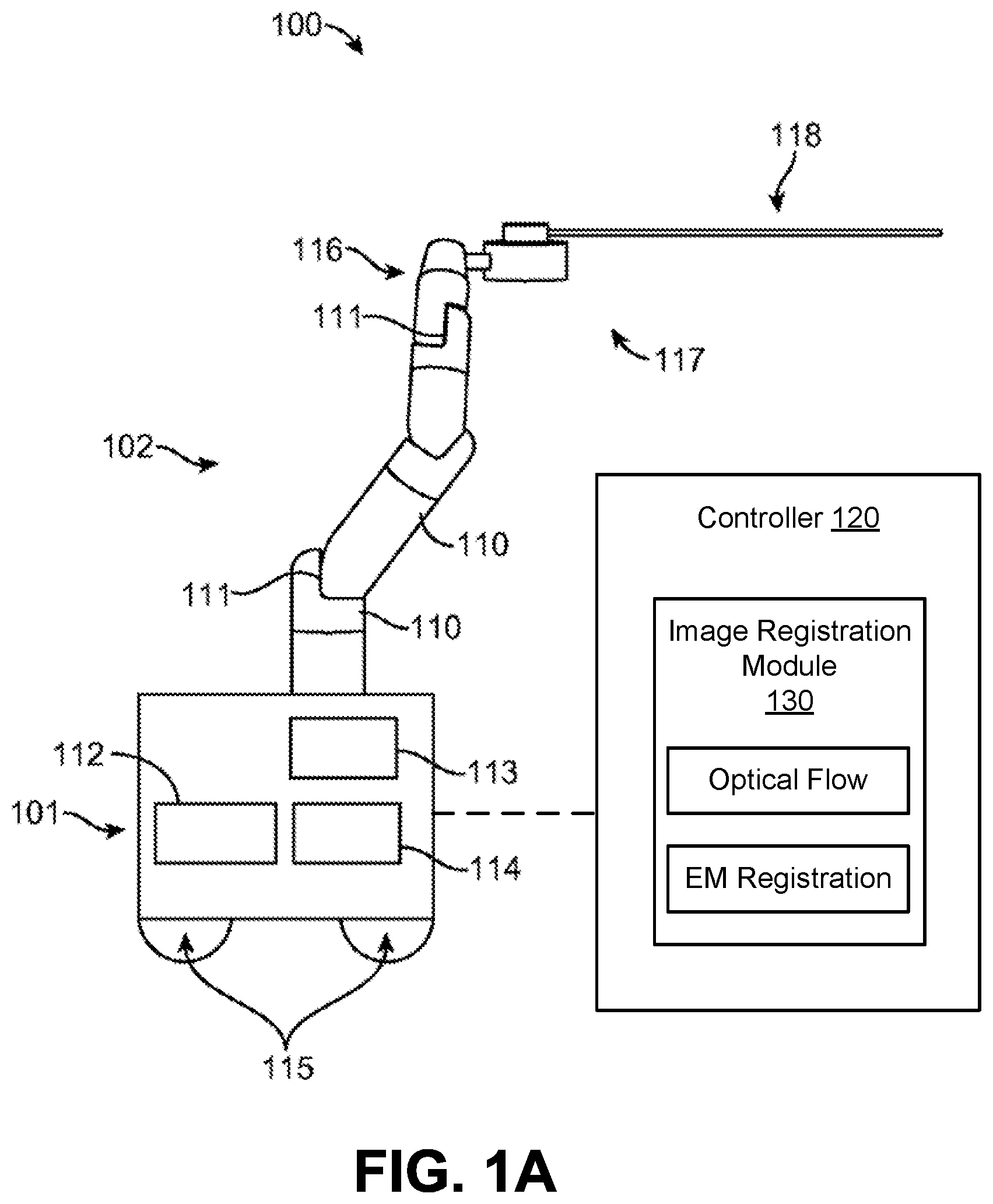 Patent US11771309 Figure 1 – Detecting endolumenal buckling of flexible instruments
