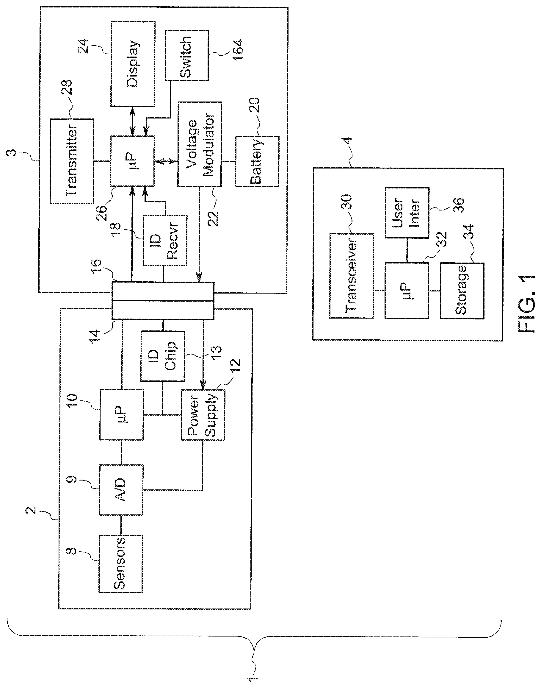 Patent US11771319 — Interface for two-part wearable patient monitoring device — Figure 1