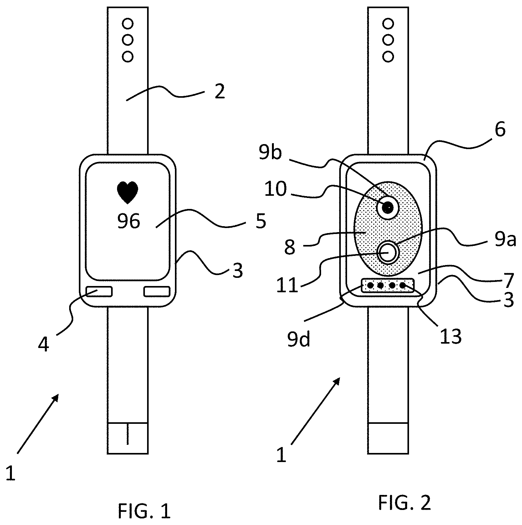 Patent US11771333 — Electronic device that can be worn on the body and method for producing same — Figure 1