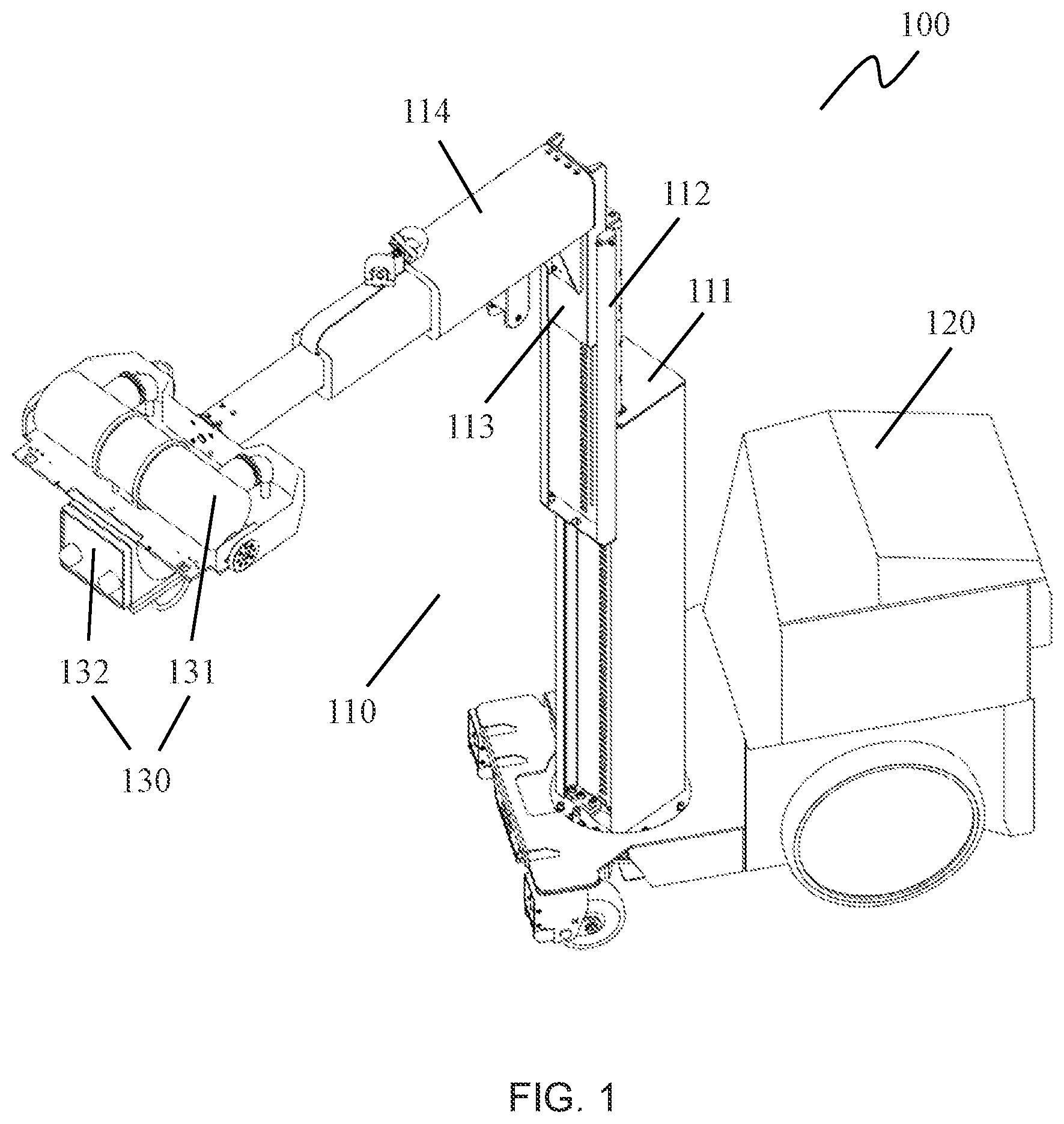 Patent US11771386 — Lifting apparatus and a radiation system including the same — Figure 1