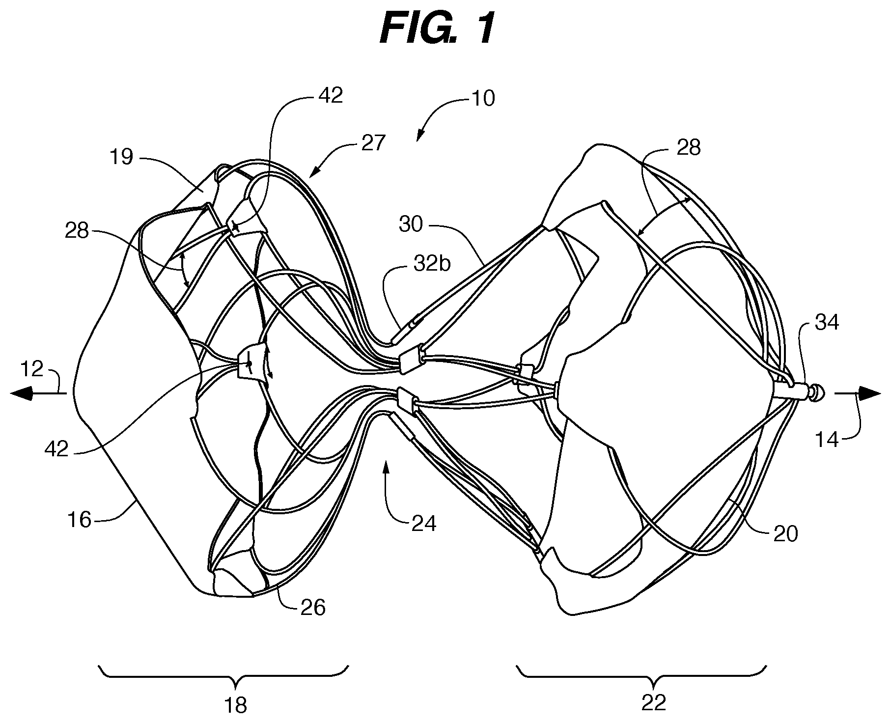 Patent US11771411 — PFO device — Figure 1