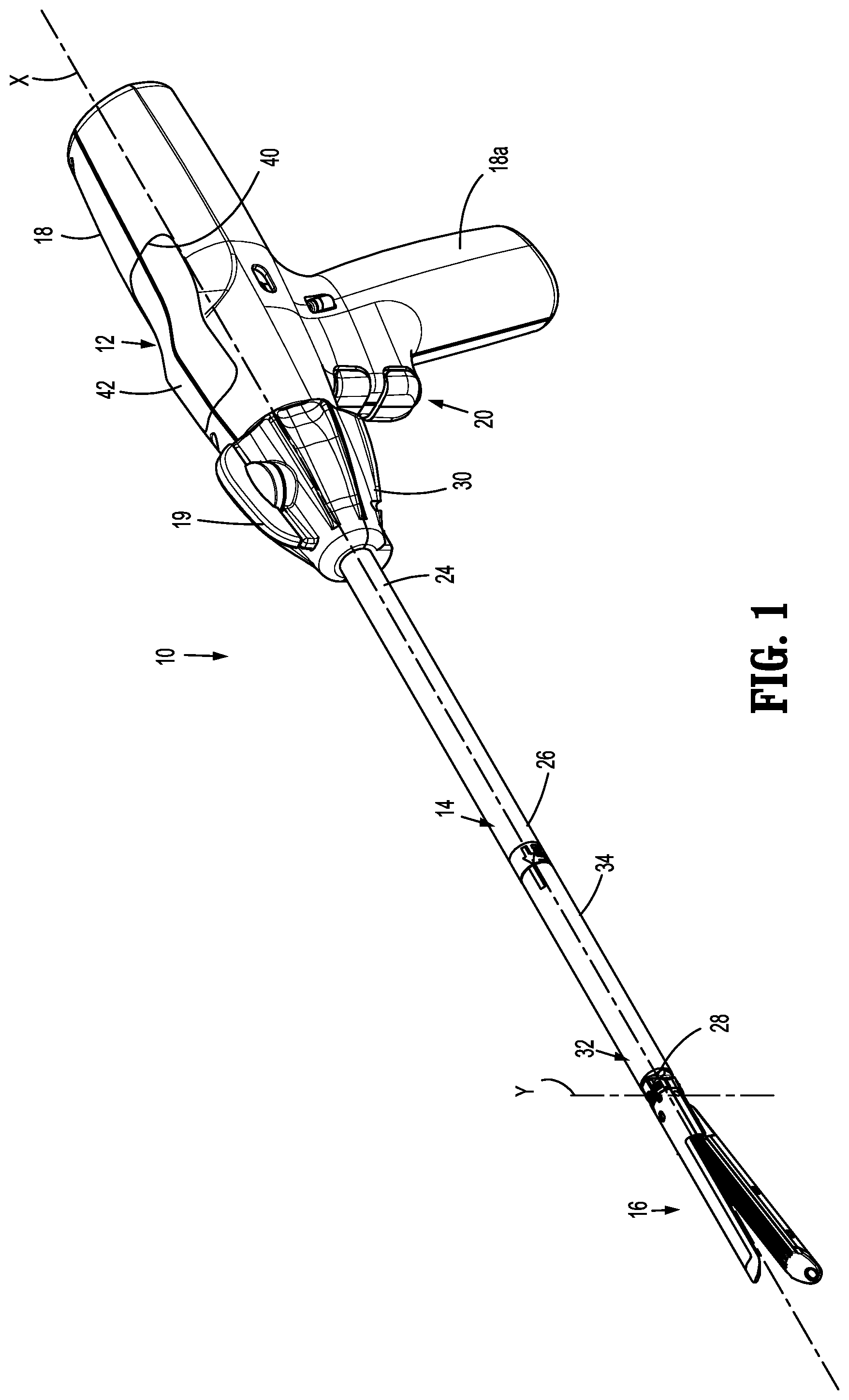 Patent US11771423 — Powered stapling device with manual retraction — Figure 1