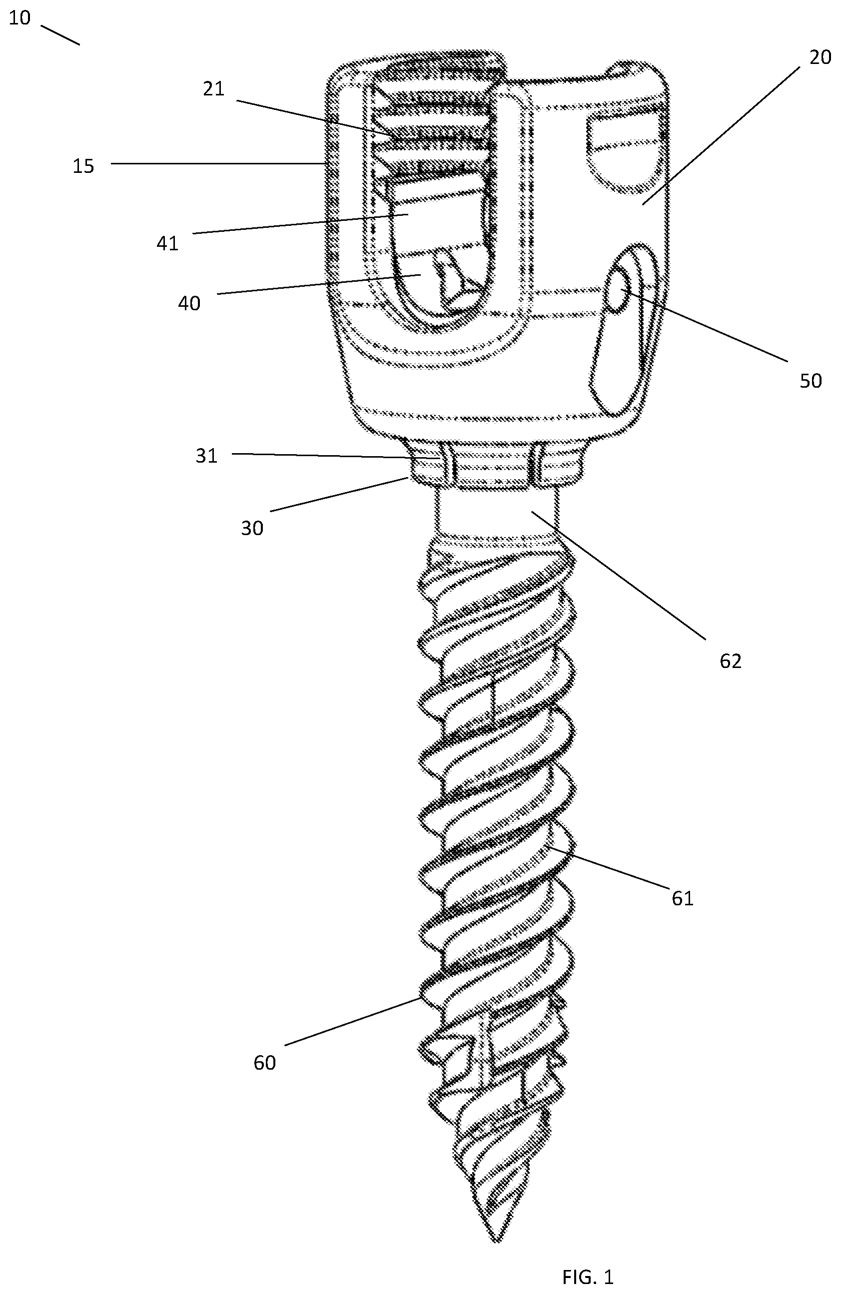 Patent US11771473 — Polyaxial pedicle screw — Figure 1