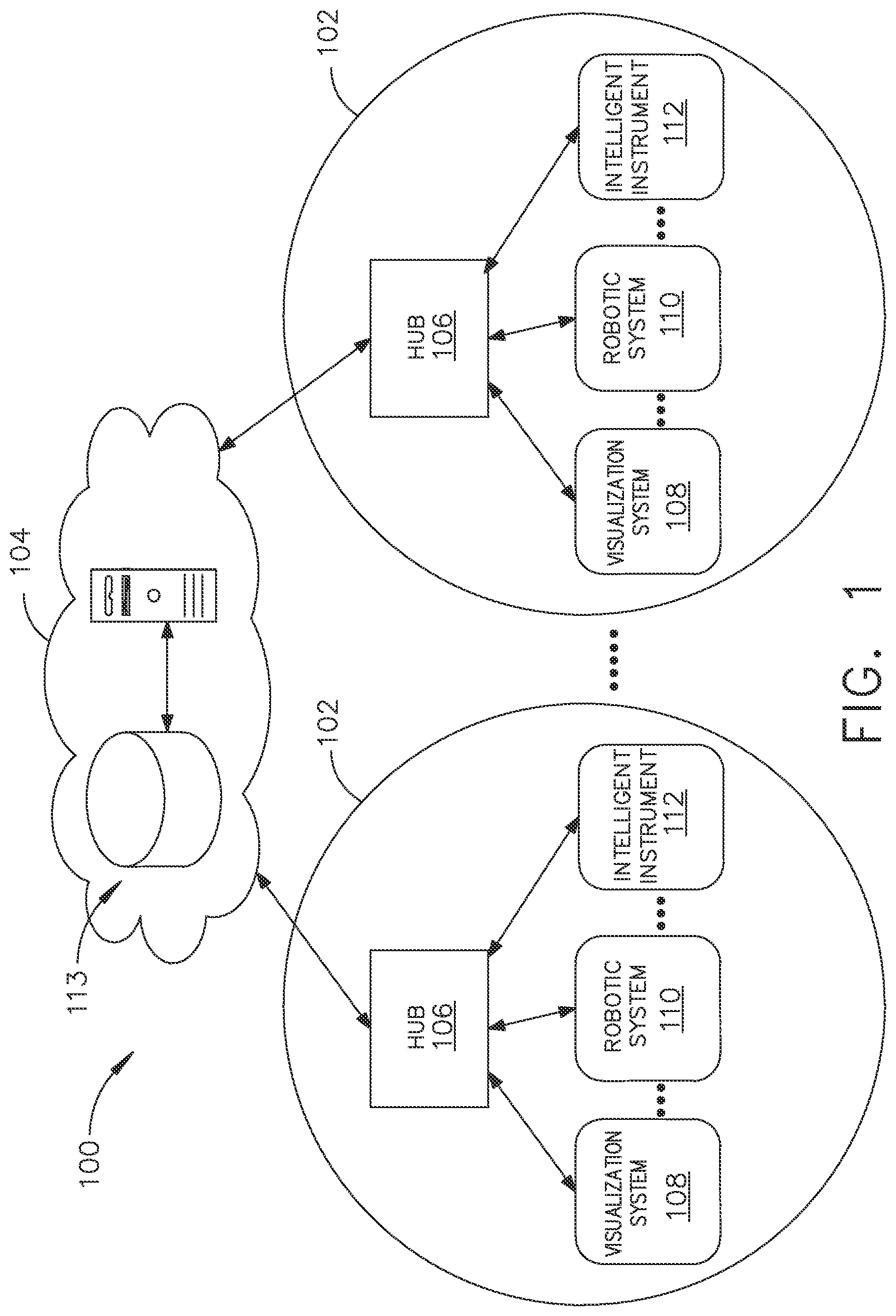 Patent US11771487 — Mechanisms for controlling different electromechanical systems of an electrosurgical instrument — Figure 1
