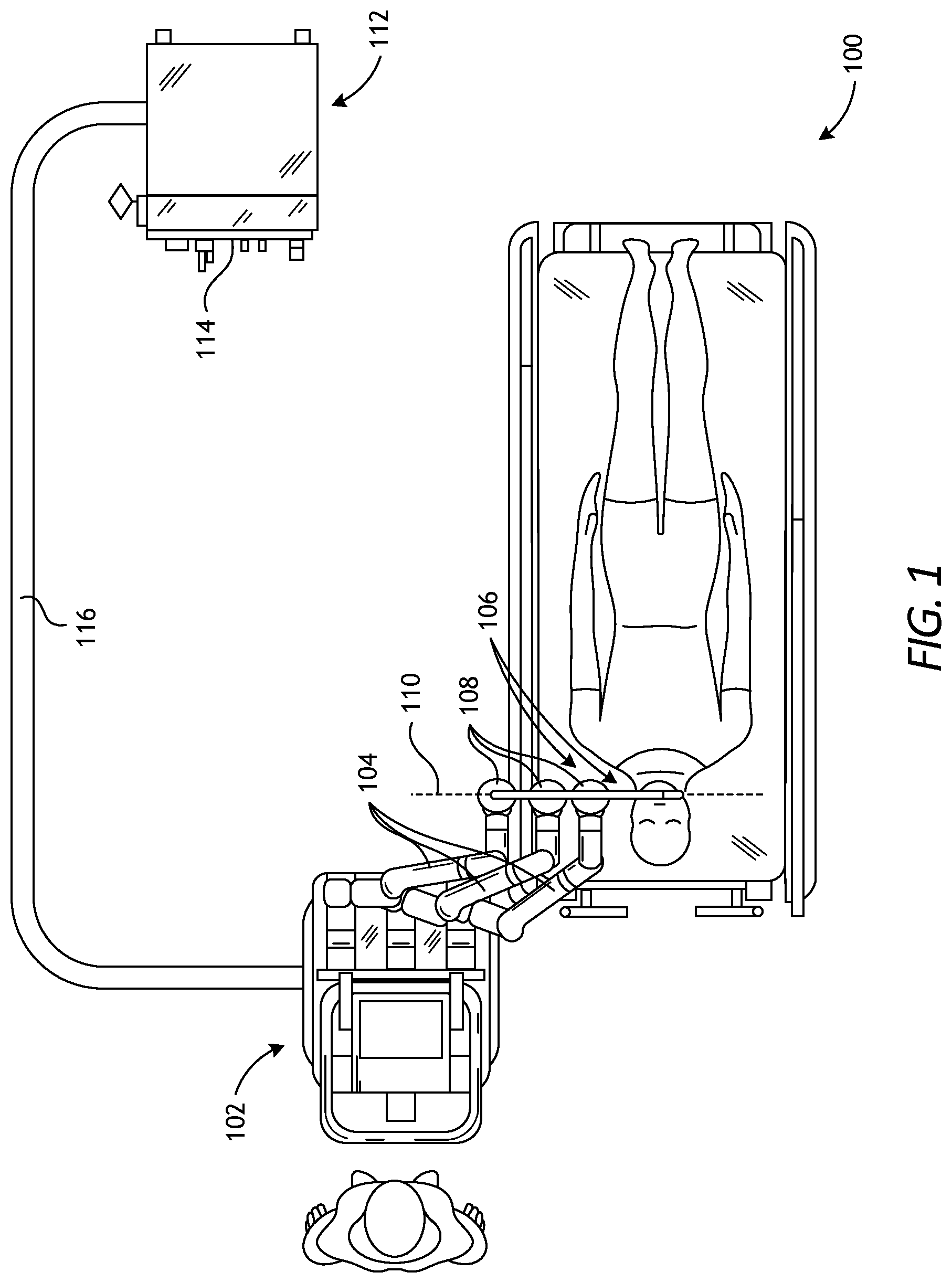 Patent US11771509 Figure 1 – Translating robotic surgical tools with integrated firing mechanisms
