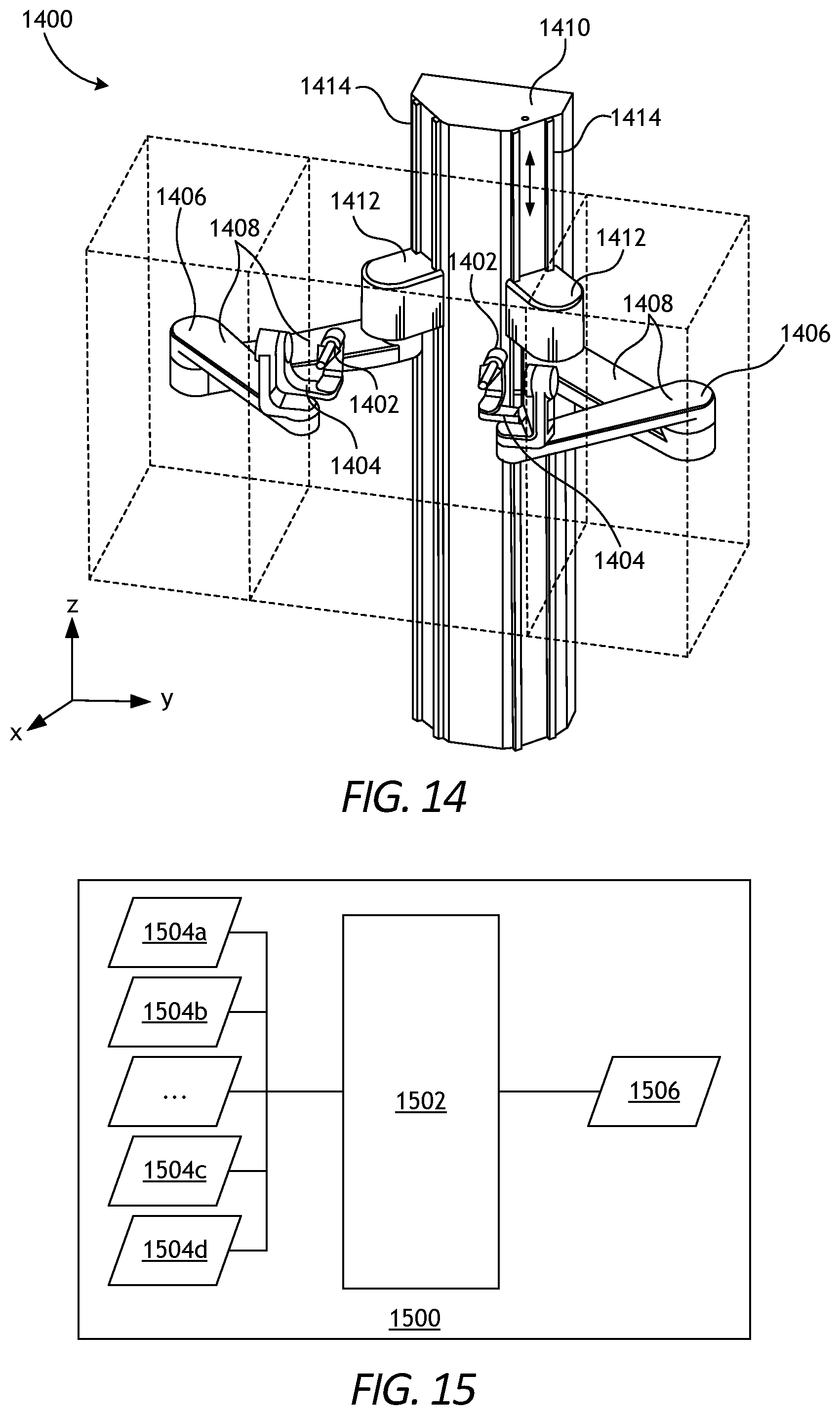 Patent US11771509 Figure 13 – Translating robotic surgical tools with integrated firing mechanisms