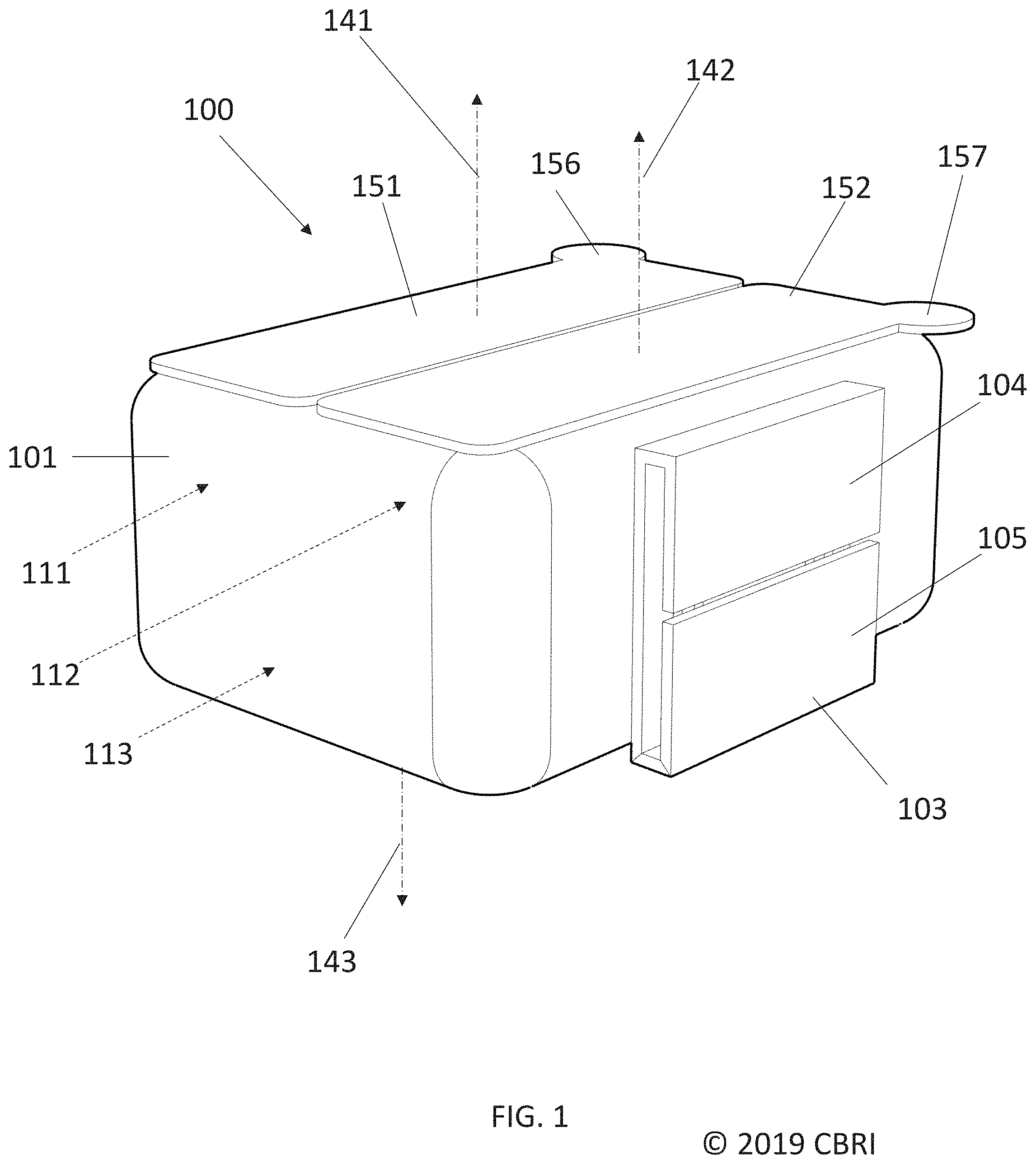 Patent US11771514 — Containers and methods for tissue storage during surgery — Figure 1