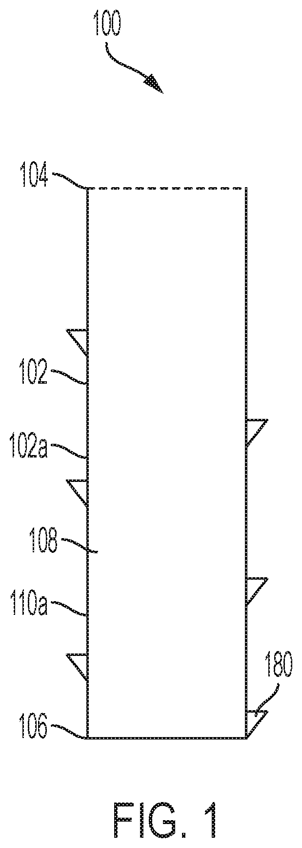 Patent US11771549 — Implantable articles for attaching tendons and/or ligaments to bone and/or cartilage, assemblies thereof, and methods of use thereof — Figure 1
