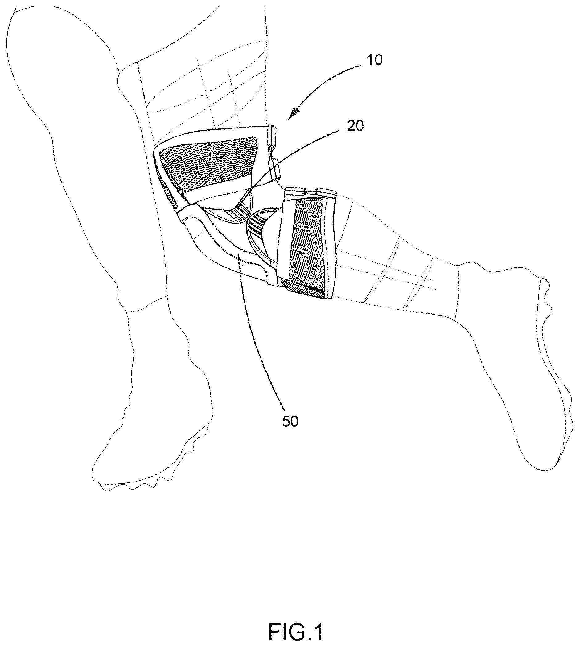 Patent US11771579 — Protective support for joints and extremities — Figure 1
